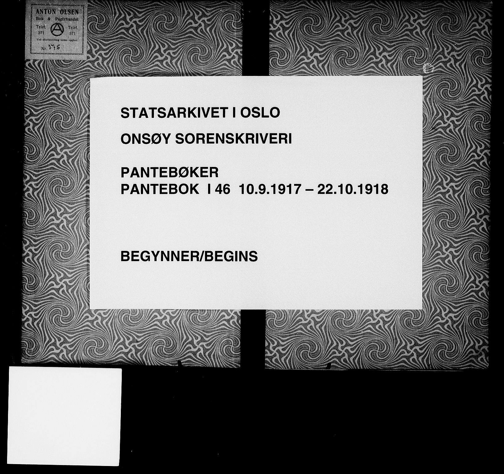 Onsøy sorenskriveri, SAO/A-10474/G/Ga/Gaa/L0046: Pantebok nr. I 46, 1917-1918