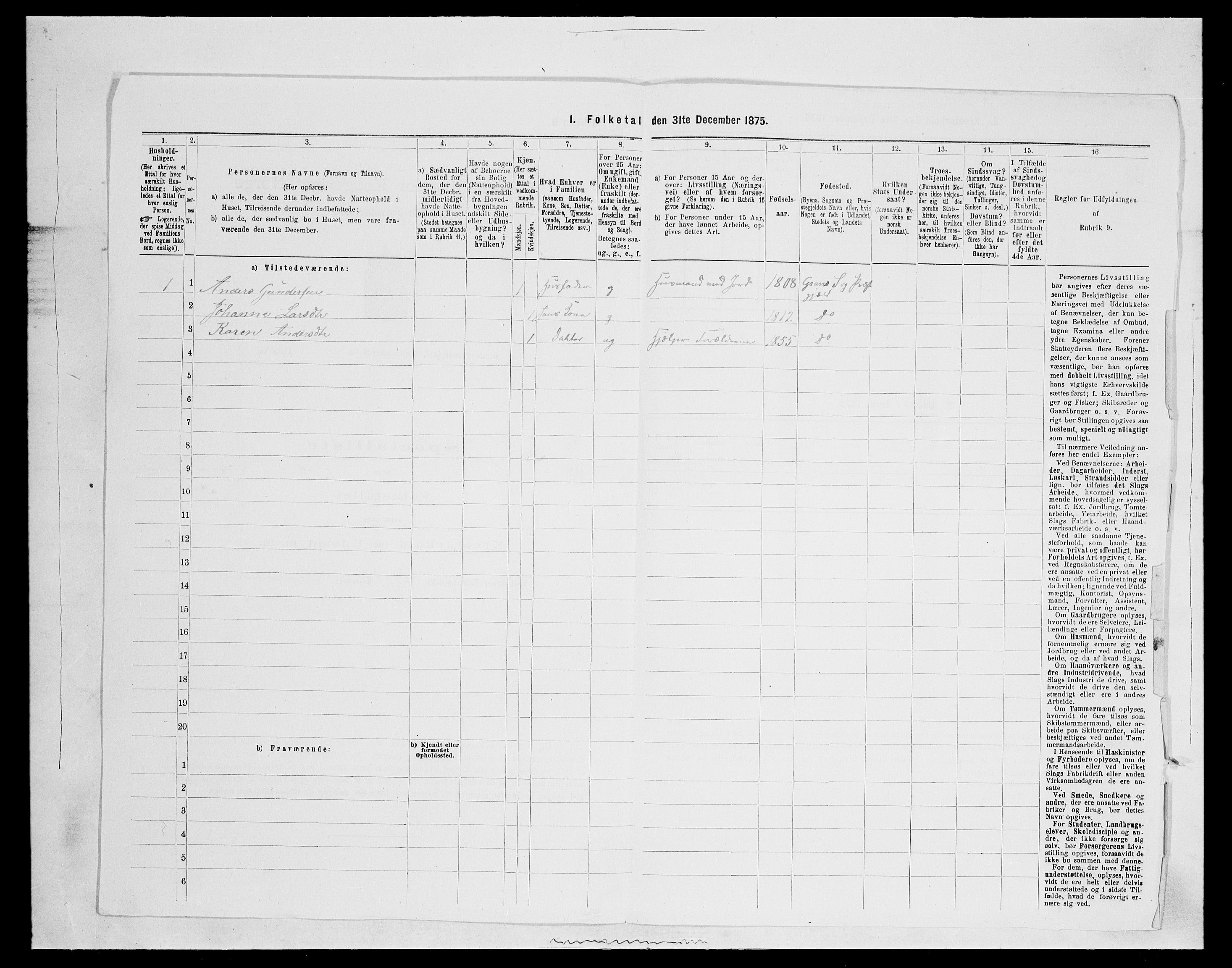 SAH, Folketelling 1875 for 0534P Gran prestegjeld, 1875, s. 2534