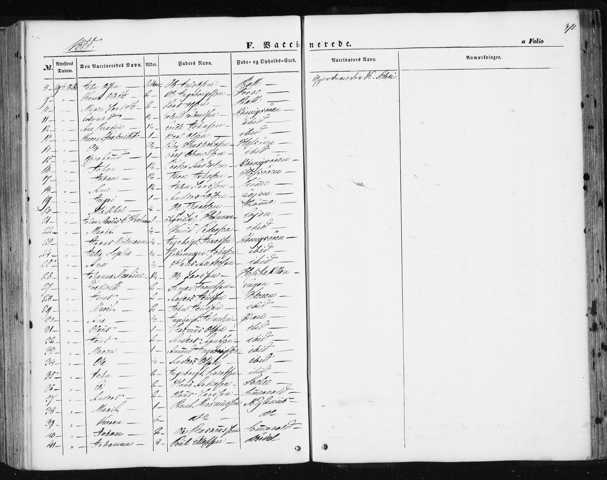 Ministerialprotokoller, klokkerbøker og fødselsregistre - Sør-Trøndelag, AV/SAT-A-1456/668/L0806: Ministerialbok nr. 668A06, 1854-1869, s. 370