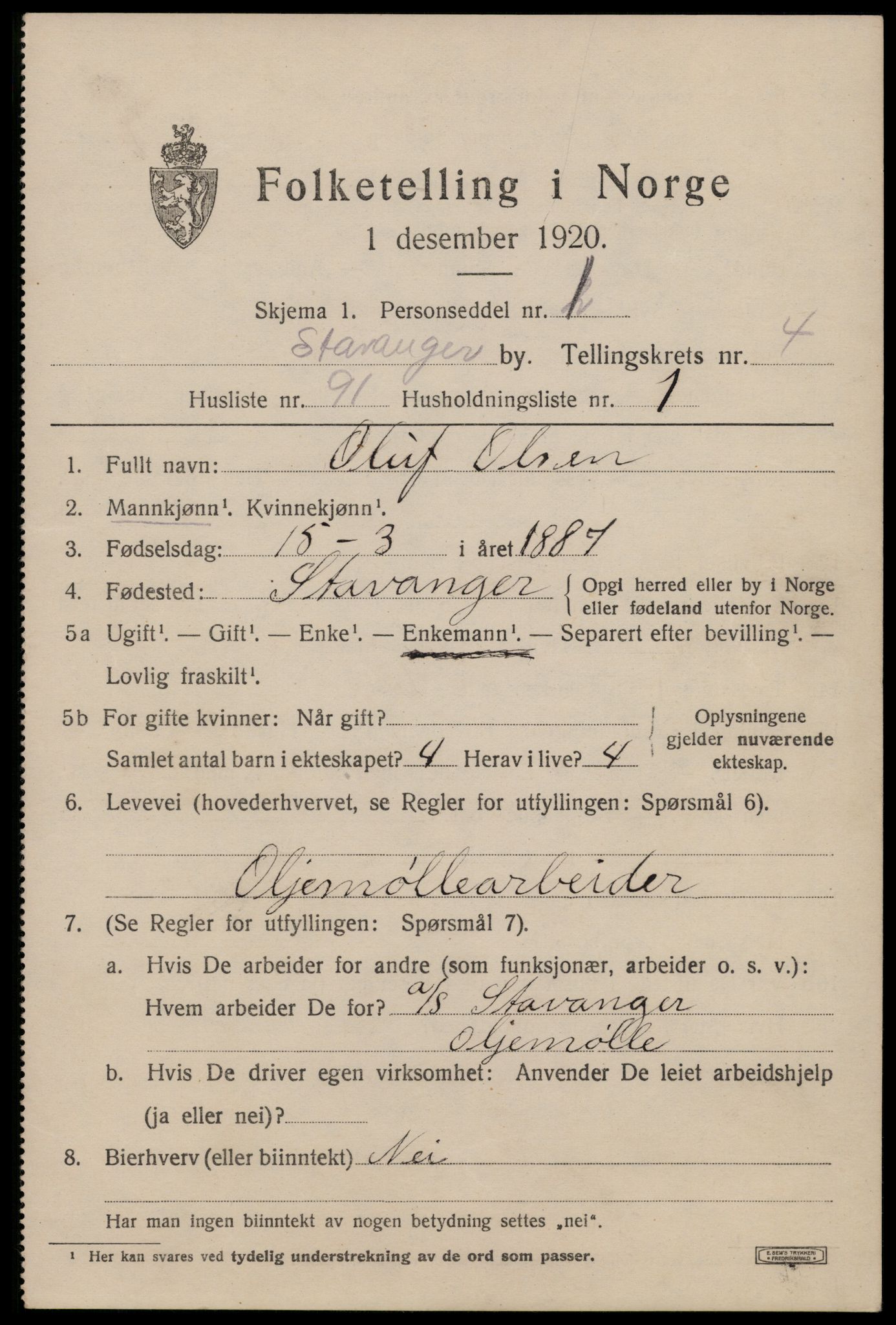 SAST, Folketelling 1920 for 1103 Stavanger kjøpstad, 1920, s. 39128