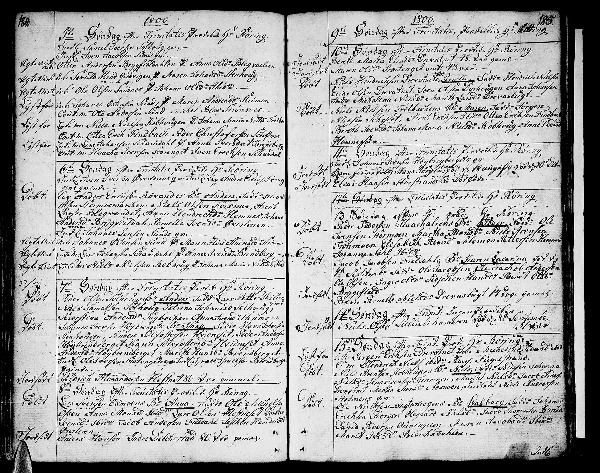 Ministerialprotokoller, klokkerbøker og fødselsregistre - Nordland, AV/SAT-A-1459/825/L0349: Ministerialbok nr. 825A05 /1, 1789-1806, s. 184-185