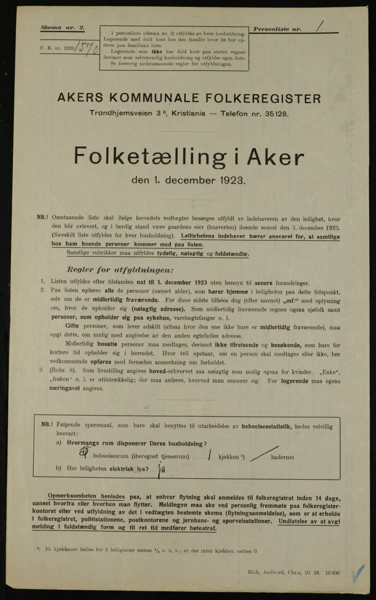 , Kommunal folketelling 1.12.1923 for Aker, 1923, s. 45549