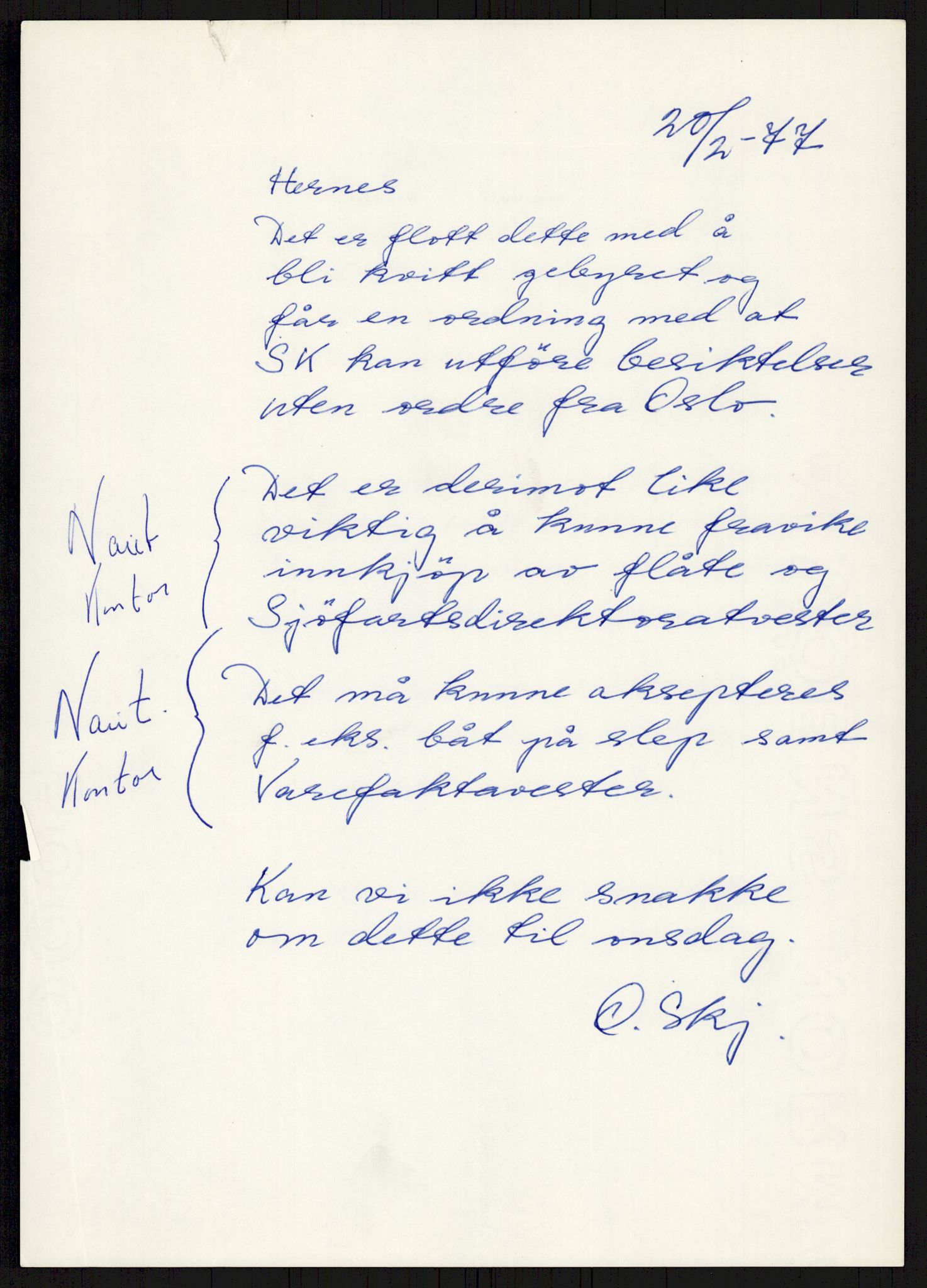 Sjøfartsdirektoratet med forløpere, generelt arkiv, AV/RA-S-1407/D/Du/Duc/L0641/0004: Skipskontrollen - Forskrifter    / Utleiebåter (2 mapper), 1977-1989, s. 143