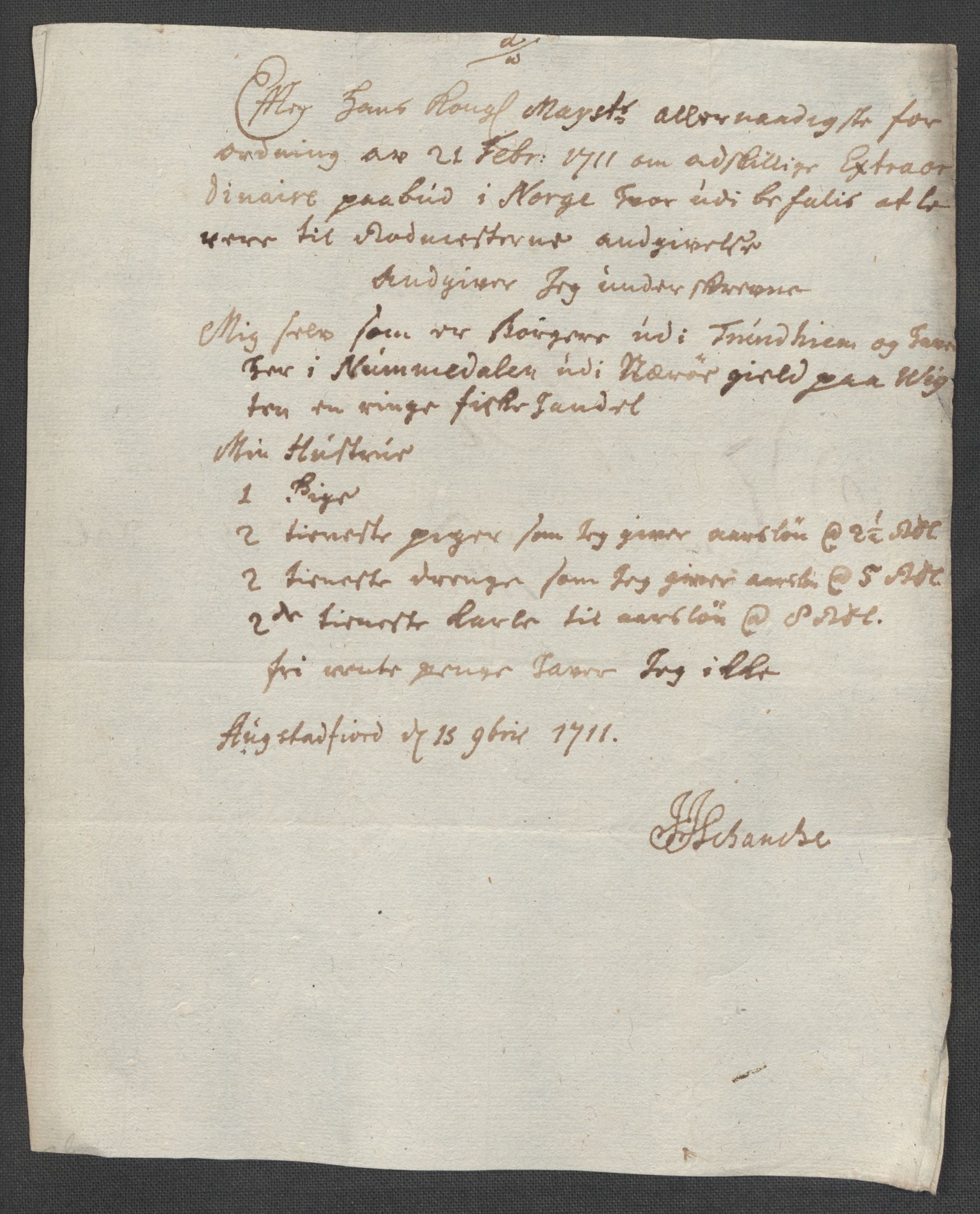 Rentekammeret inntil 1814, Reviderte regnskaper, Fogderegnskap, RA/EA-4092/R64/L4432: Fogderegnskap Namdal, 1711, s. 399