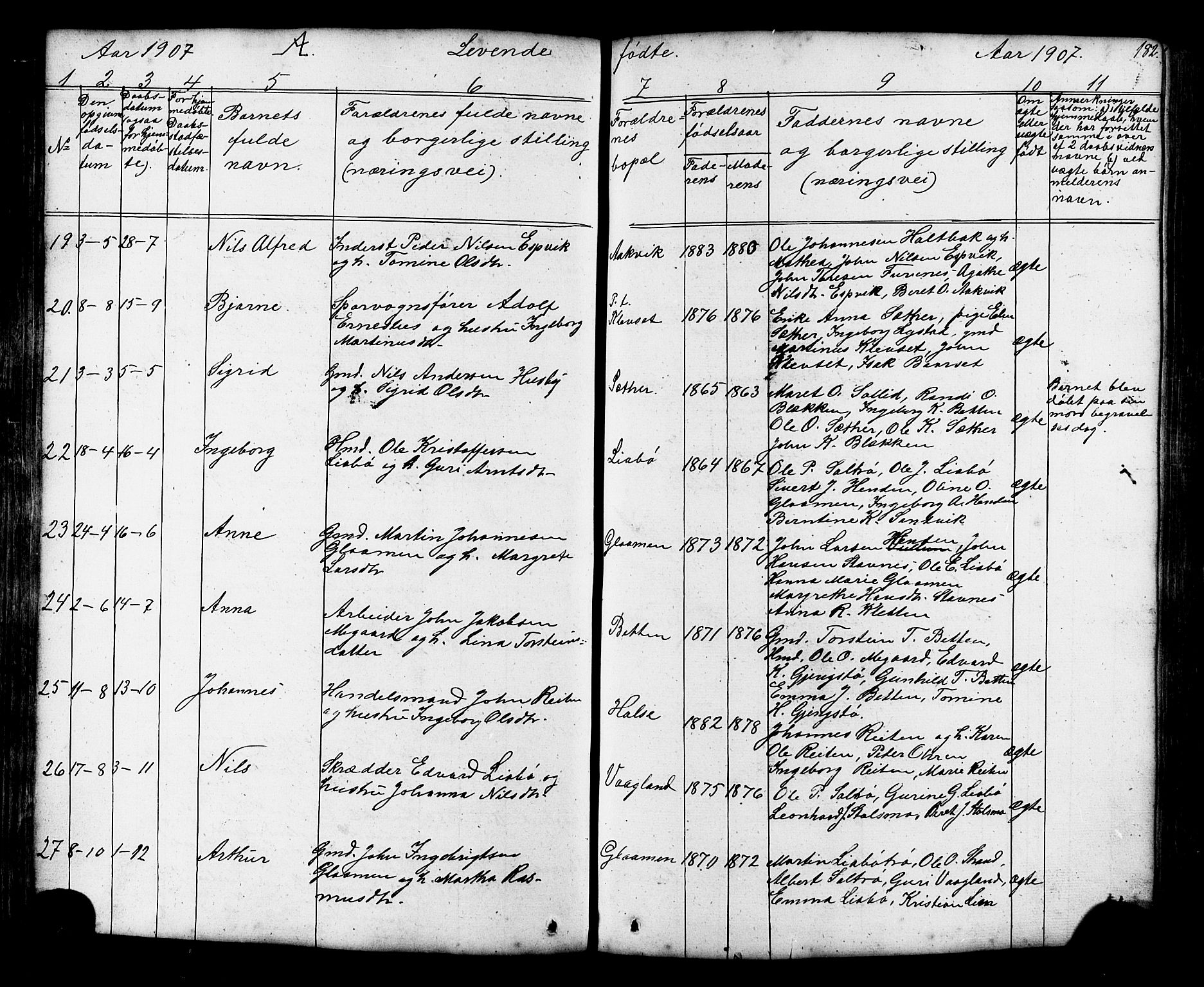 Ministerialprotokoller, klokkerbøker og fødselsregistre - Møre og Romsdal, AV/SAT-A-1454/576/L0890: Klokkerbok nr. 576C01, 1837-1908, s. 182