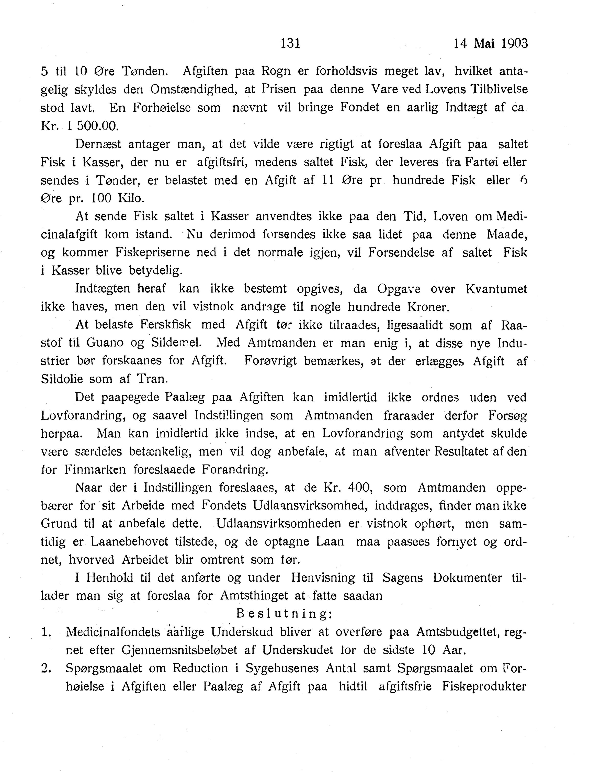 Nordland Fylkeskommune. Fylkestinget, AIN/NFK-17/176/A/Ac/L0026: Fylkestingsforhandlinger 1903, 1903