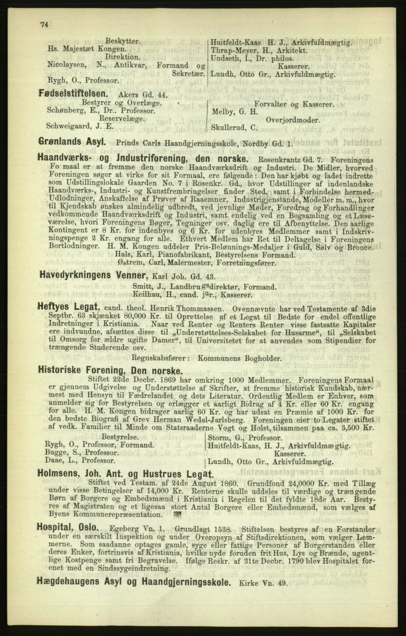 Kristiania/Oslo adressebok, PUBL/-, 1886, s. 74