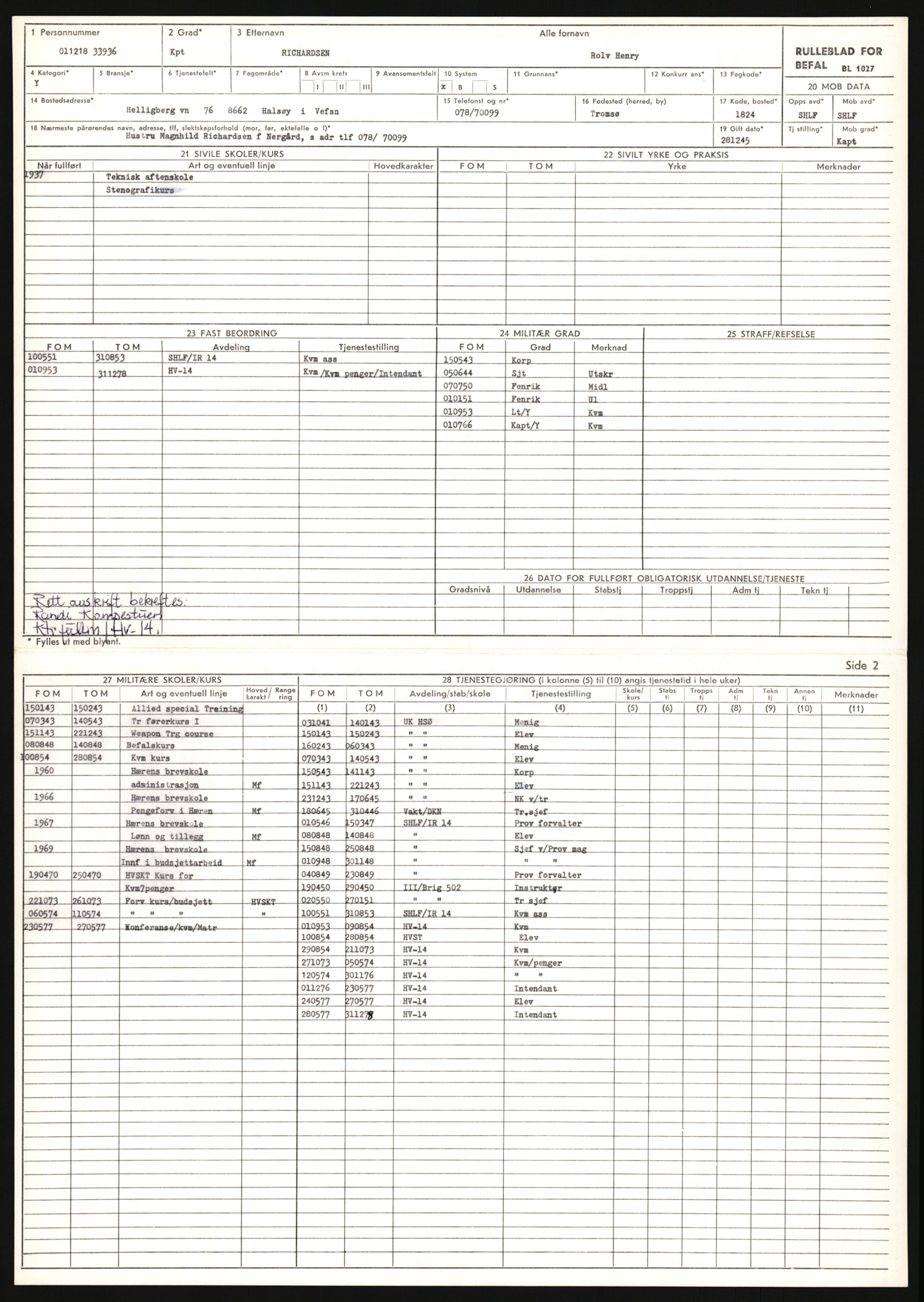 Forsvaret, Sør-Hålogaland landforsvar, AV/RA-RAFA-2552/P/Pa/L0303: Personellmapper for slettet personell, yrkesbefal og vernepliktig befal, født 1917-1920, 1936-1980, s. 387