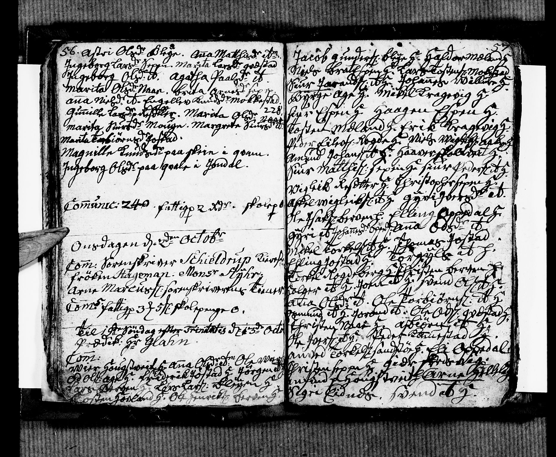 Ullensvang sokneprestembete, SAB/A-78701/H/Hab: Klokkerbok nr. B 4, 1775-1778, s. 56-57