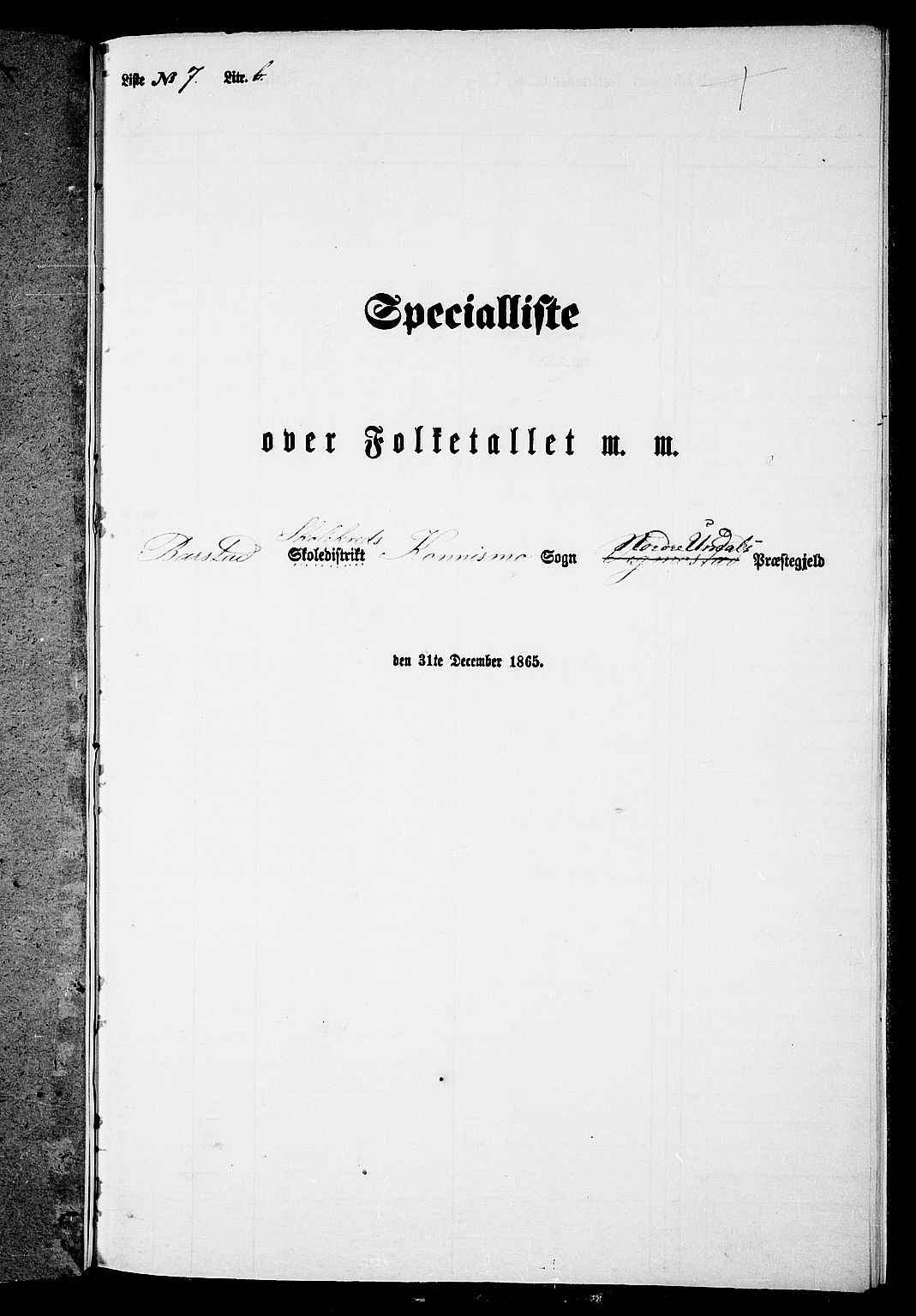 RA, Folketelling 1865 for 1028P Nord-Audnedal prestegjeld, 1865, s. 103