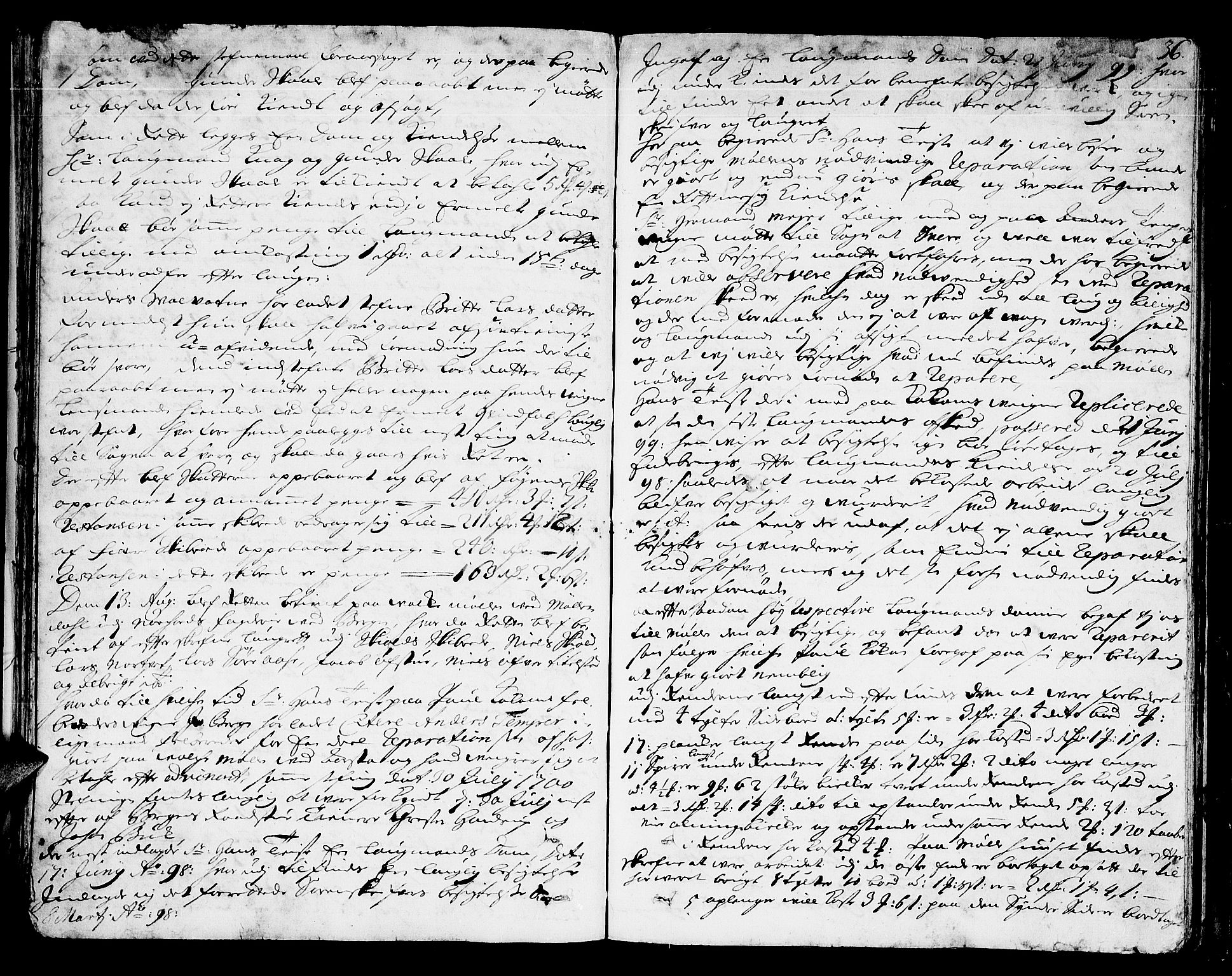 Sunnhordland sorenskrivar, AV/SAB-A-2401/1/F/Faa/L0024: Tingbøker, 1700, s. 35b-36a