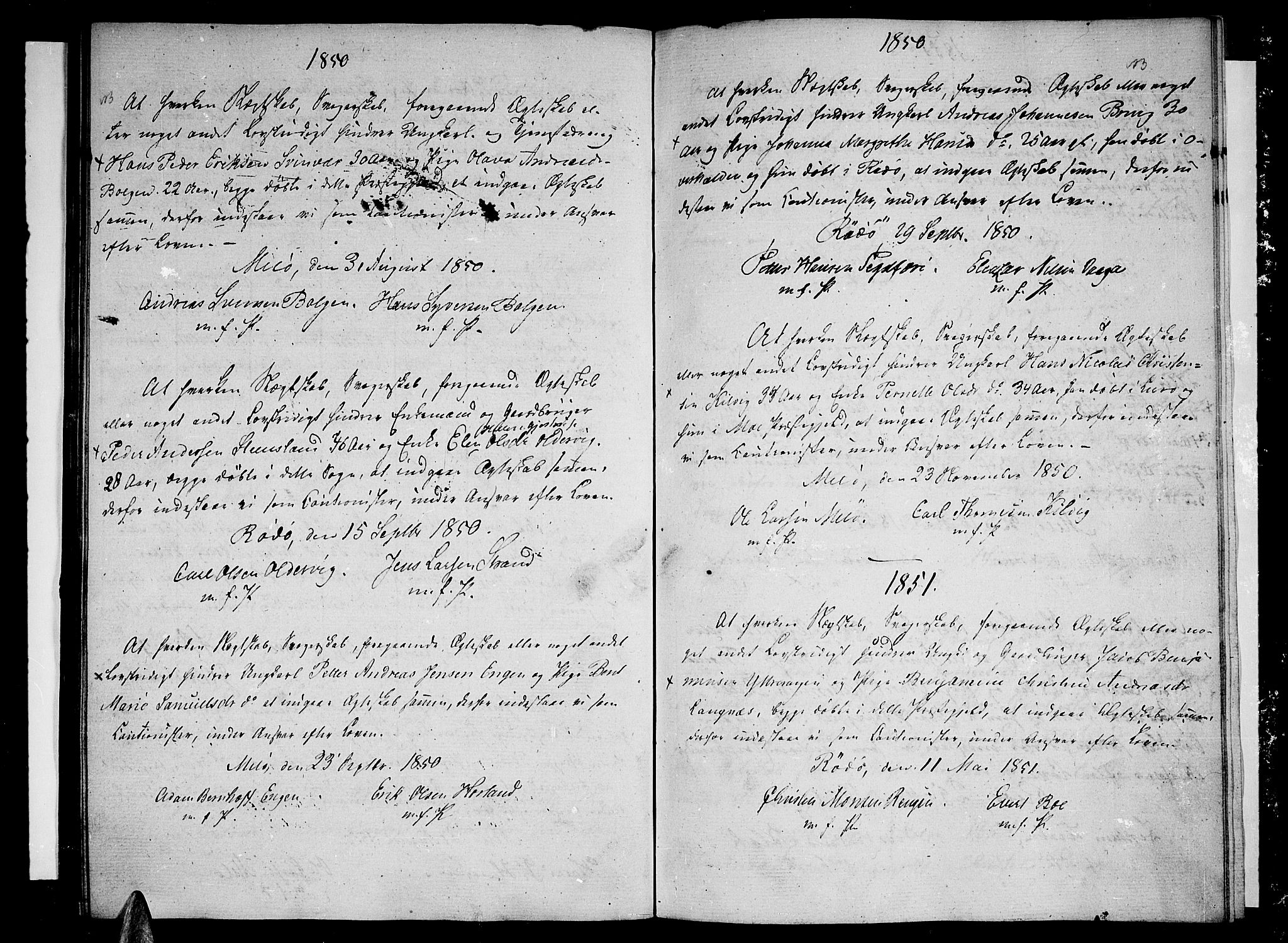 Ministerialprotokoller, klokkerbøker og fødselsregistre - Nordland, AV/SAT-A-1459/841/L0597: Lysningsprotokoll nr. 841A05, 1824-1863