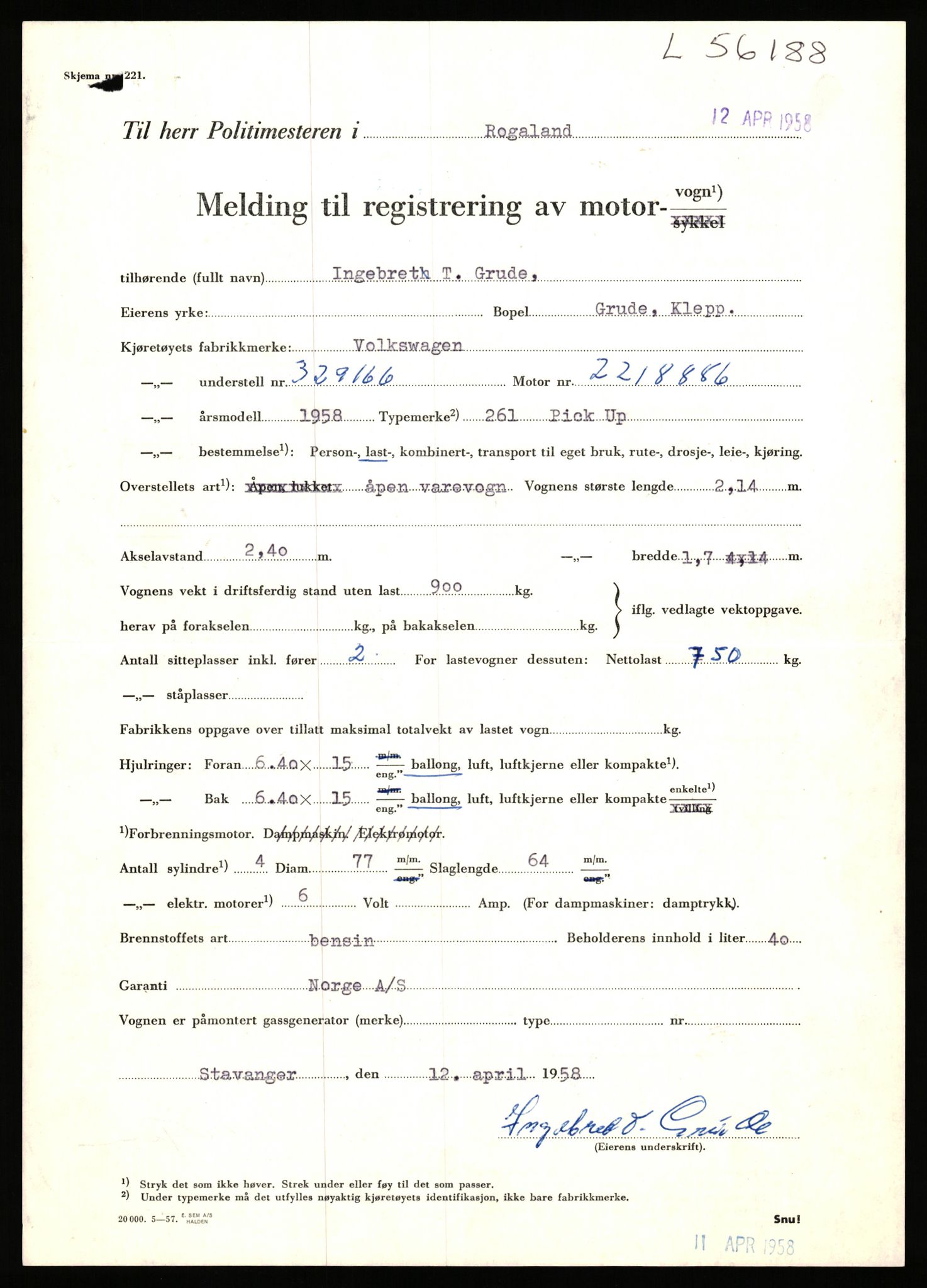 Stavanger trafikkstasjon, AV/SAST-A-101942/0/F/L0055: L-55700 - L-56499, 1930-1971, s. 1047