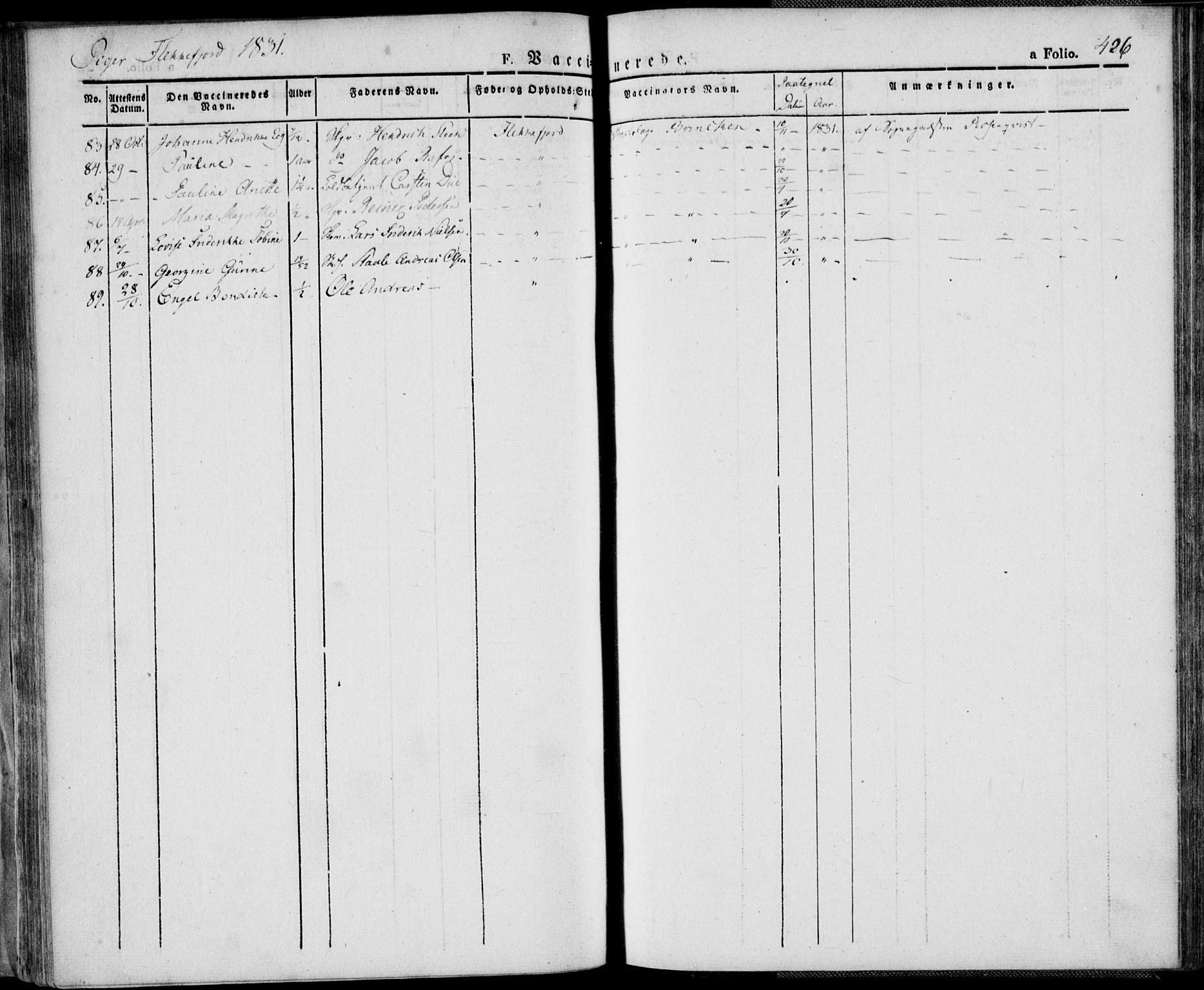 Flekkefjord sokneprestkontor, AV/SAK-1111-0012/F/Fa/Fac/L0003: Ministerialbok nr. A 3, 1826-1841, s. 426