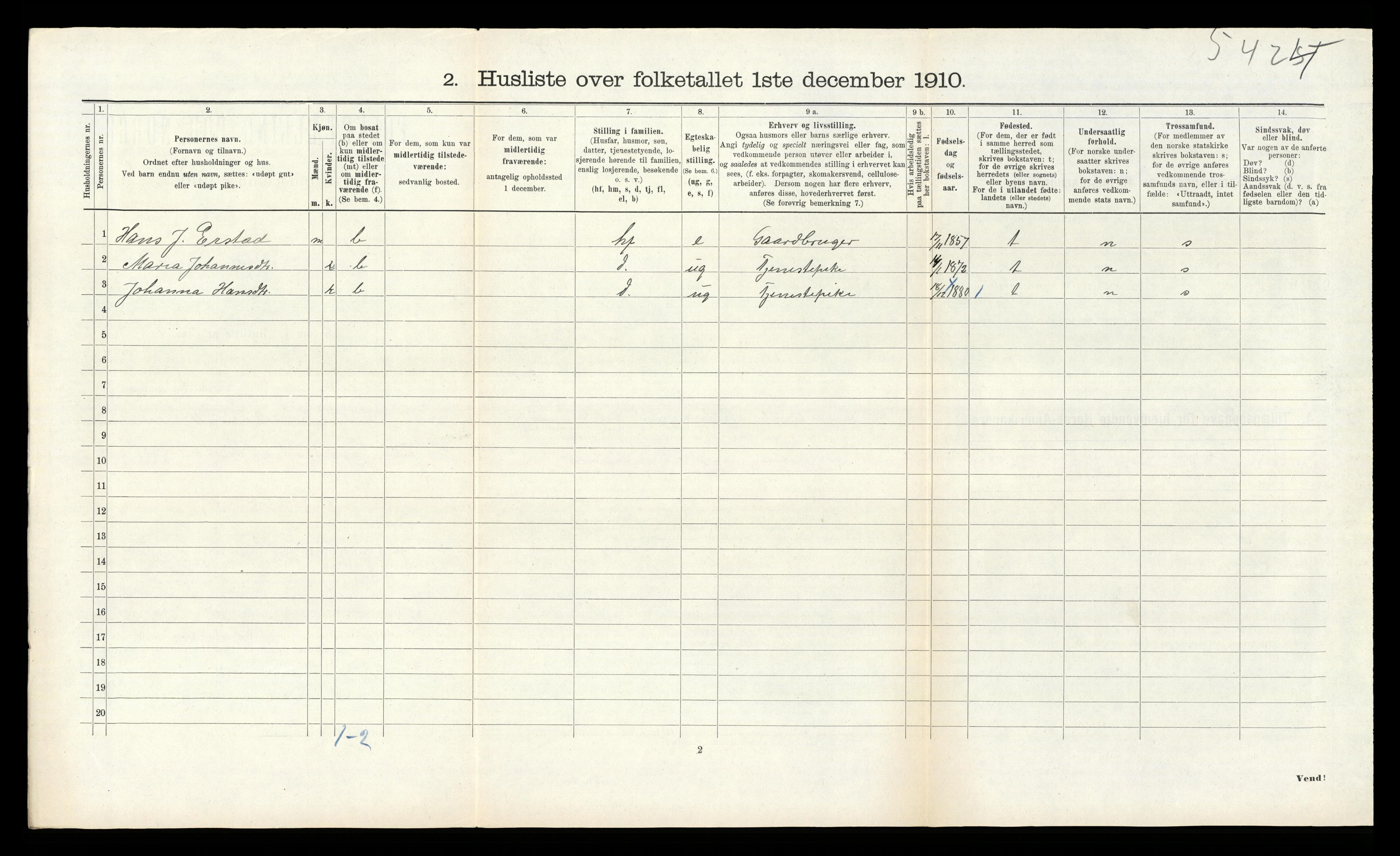 RA, Folketelling 1910 for 1257 Alversund herred, 1910, s. 755