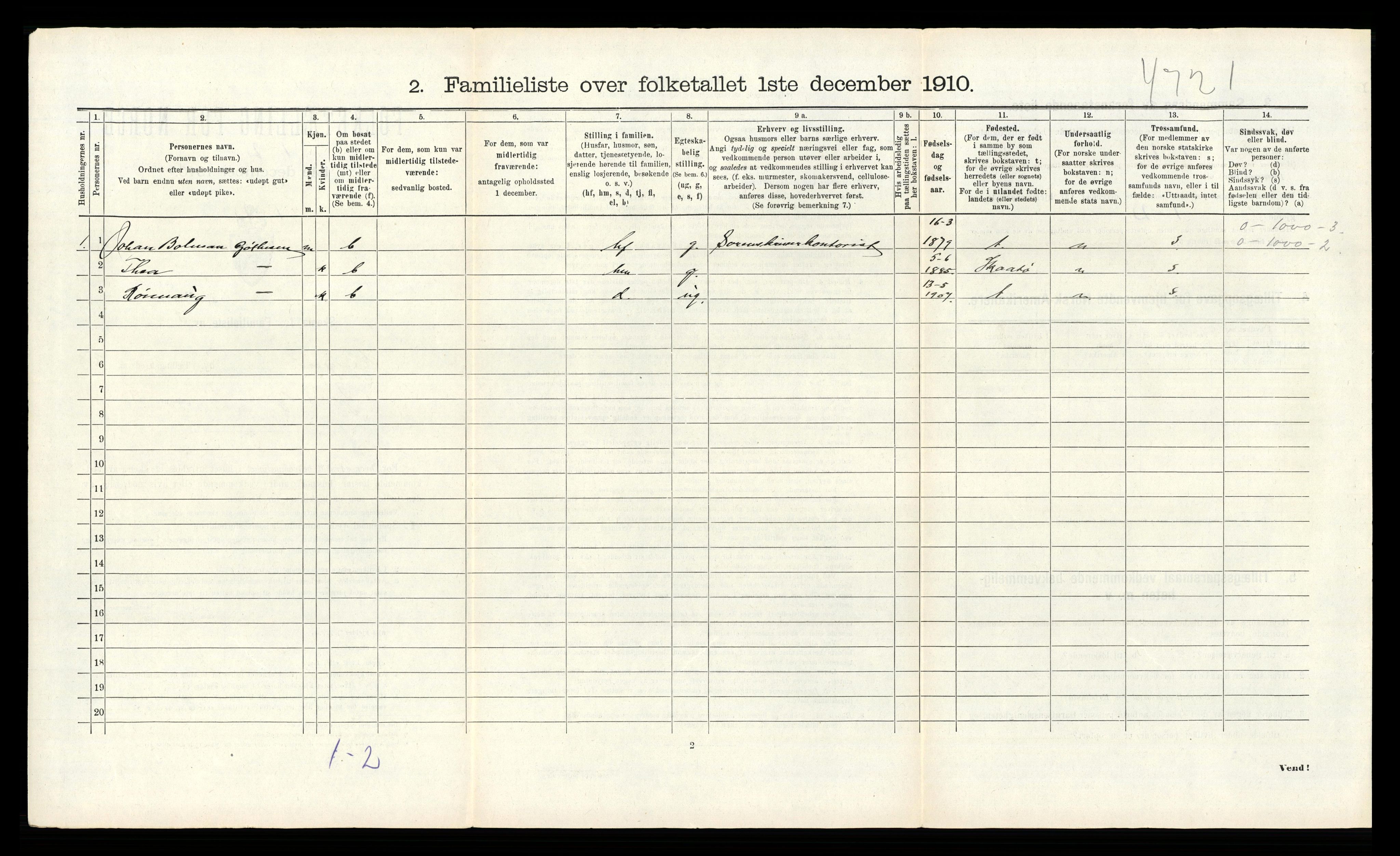 RA, Folketelling 1910 for 0801 Kragerø kjøpstad, 1910, s. 2513