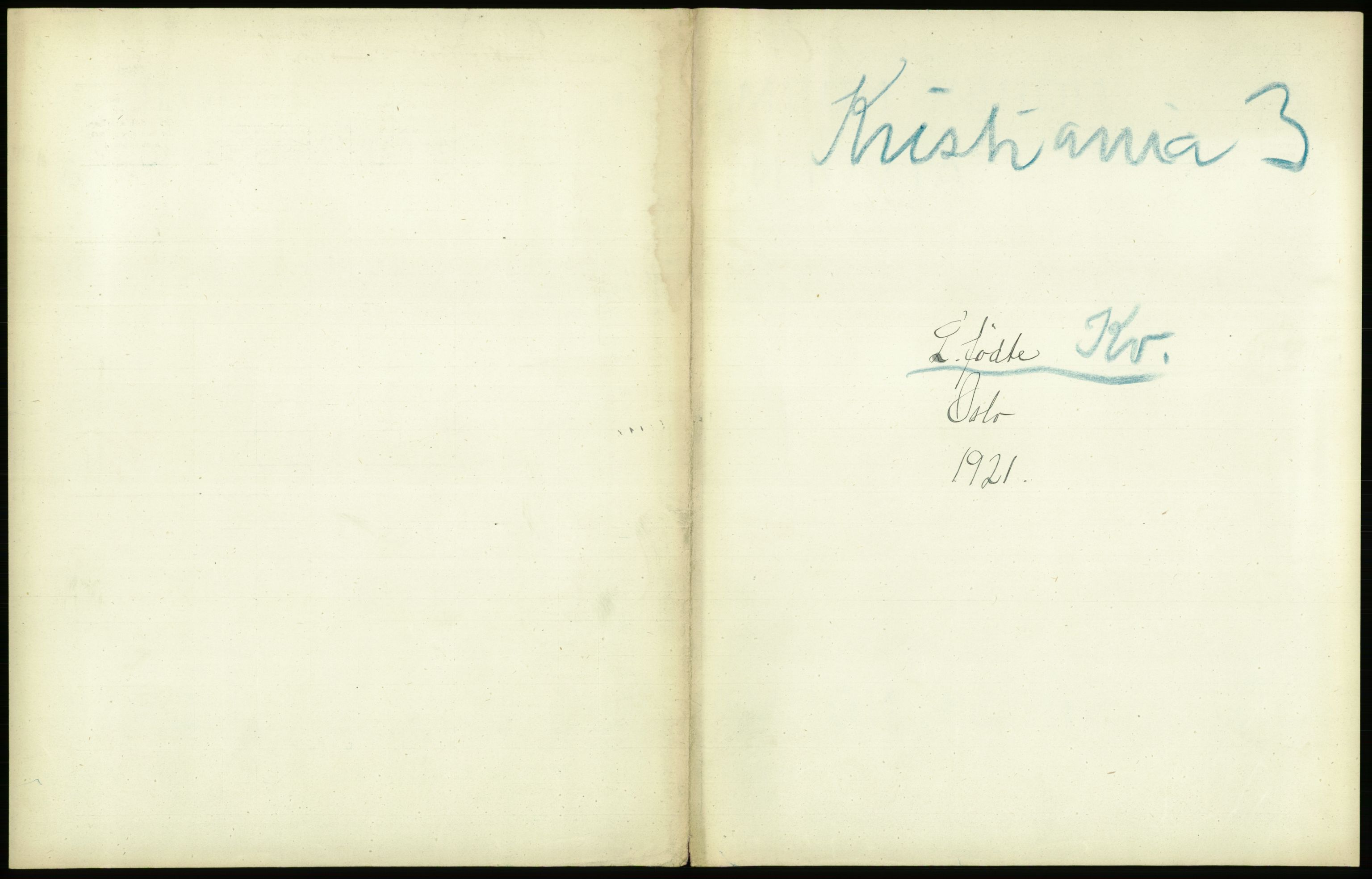 Statistisk sentralbyrå, Sosiodemografiske emner, Befolkning, AV/RA-S-2228/D/Df/Dfc/Dfca/L0009: Kristiania: Levendefødte menn og kvinner., 1921, s. 223