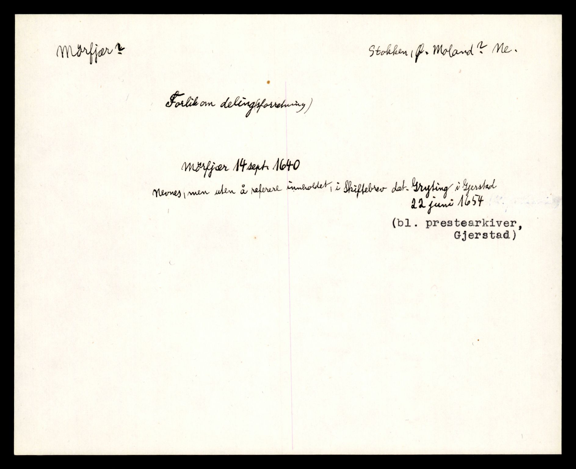 Riksarkivets diplomsamling, AV/RA-EA-5965/F35/F35e/L0023: Registreringssedler Aust-Agder 1, 1400-1700, s. 263