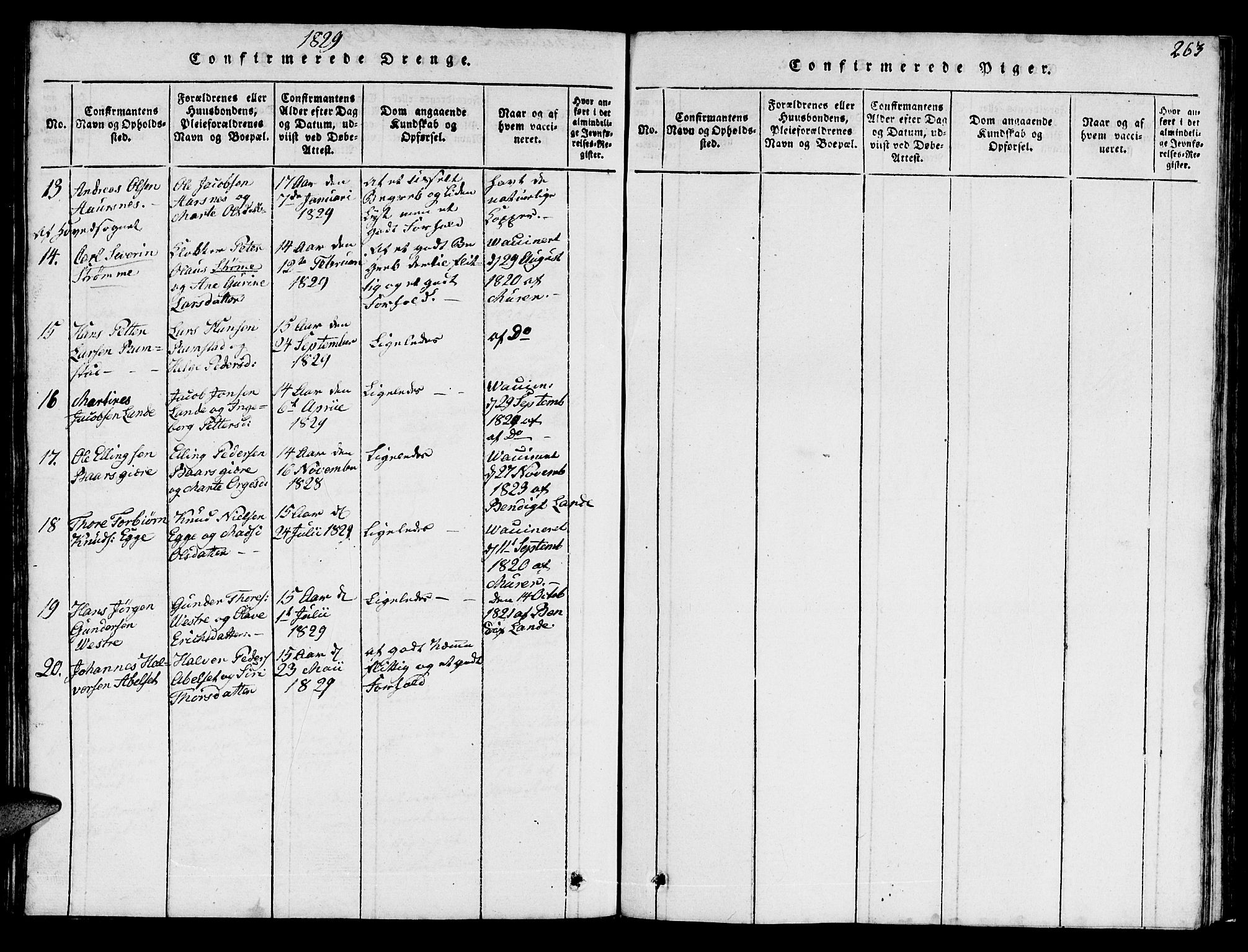 Ministerialprotokoller, klokkerbøker og fødselsregistre - Møre og Romsdal, AV/SAT-A-1454/522/L0322: Klokkerbok nr. 522C01, 1816-1830, s. 263