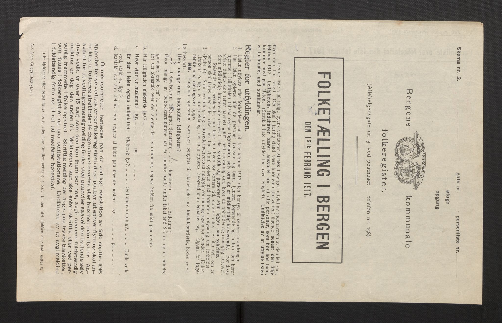 SAB, Kommunal folketelling 1917 for Bergen kjøpstad, 1917, s. 46150