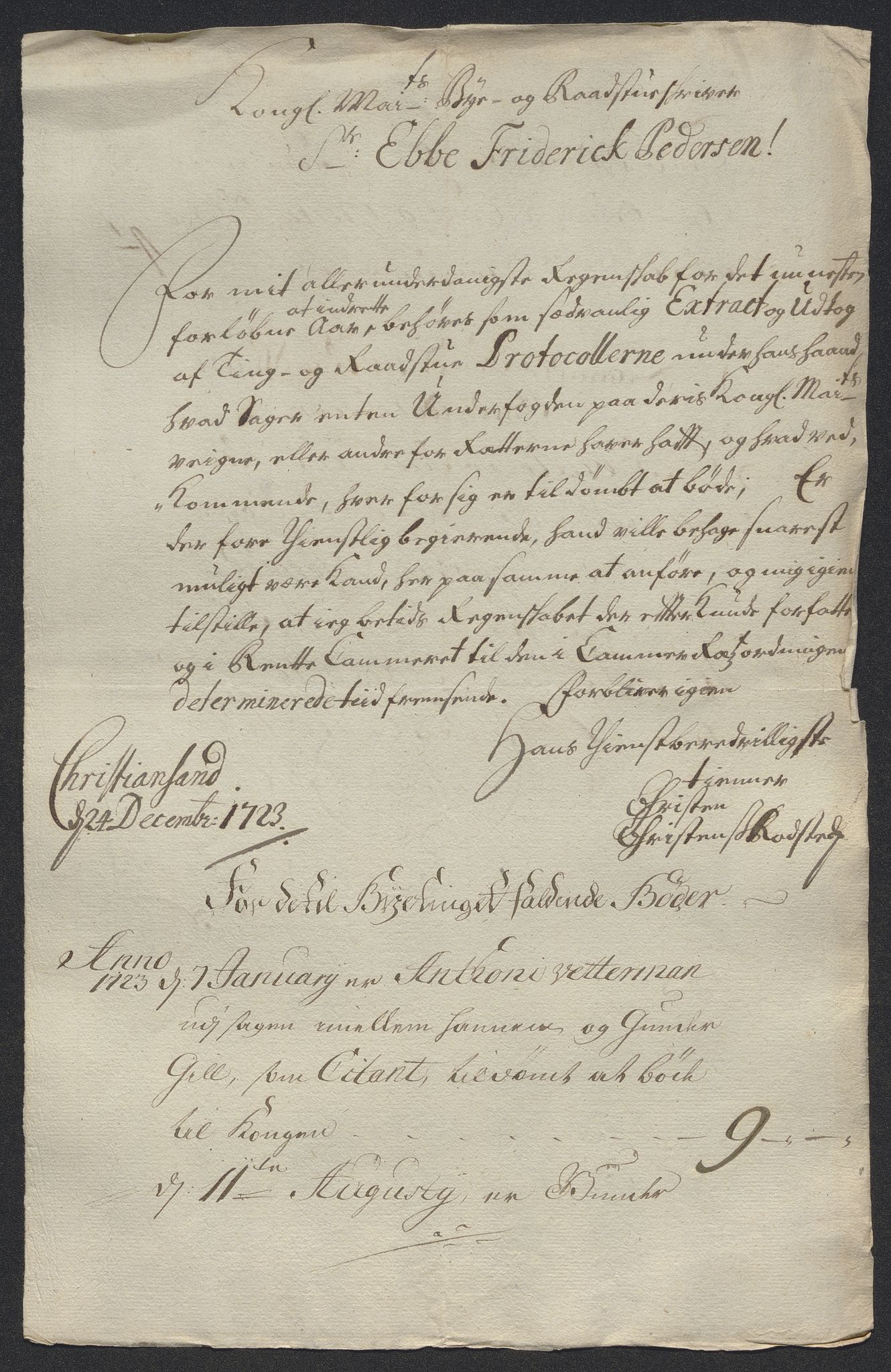 Rentekammeret inntil 1814, Reviderte regnskaper, Byregnskaper, AV/RA-EA-4066/R/Rm/L0286: [M19] Sikt og sakefall, 1719-1727, s. 226