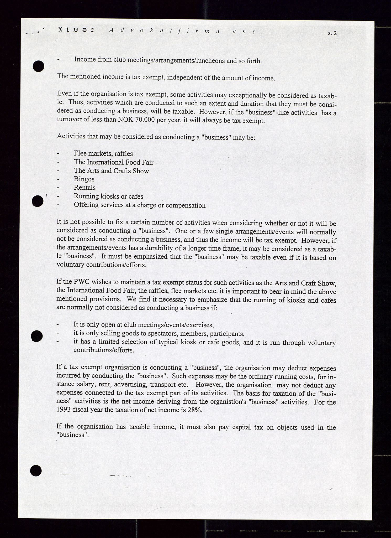 PA 1547 - Petroleum Wives Club, AV/SAST-A-101974/A/Aa/L0002: Board and General Meeting, 1986-1994