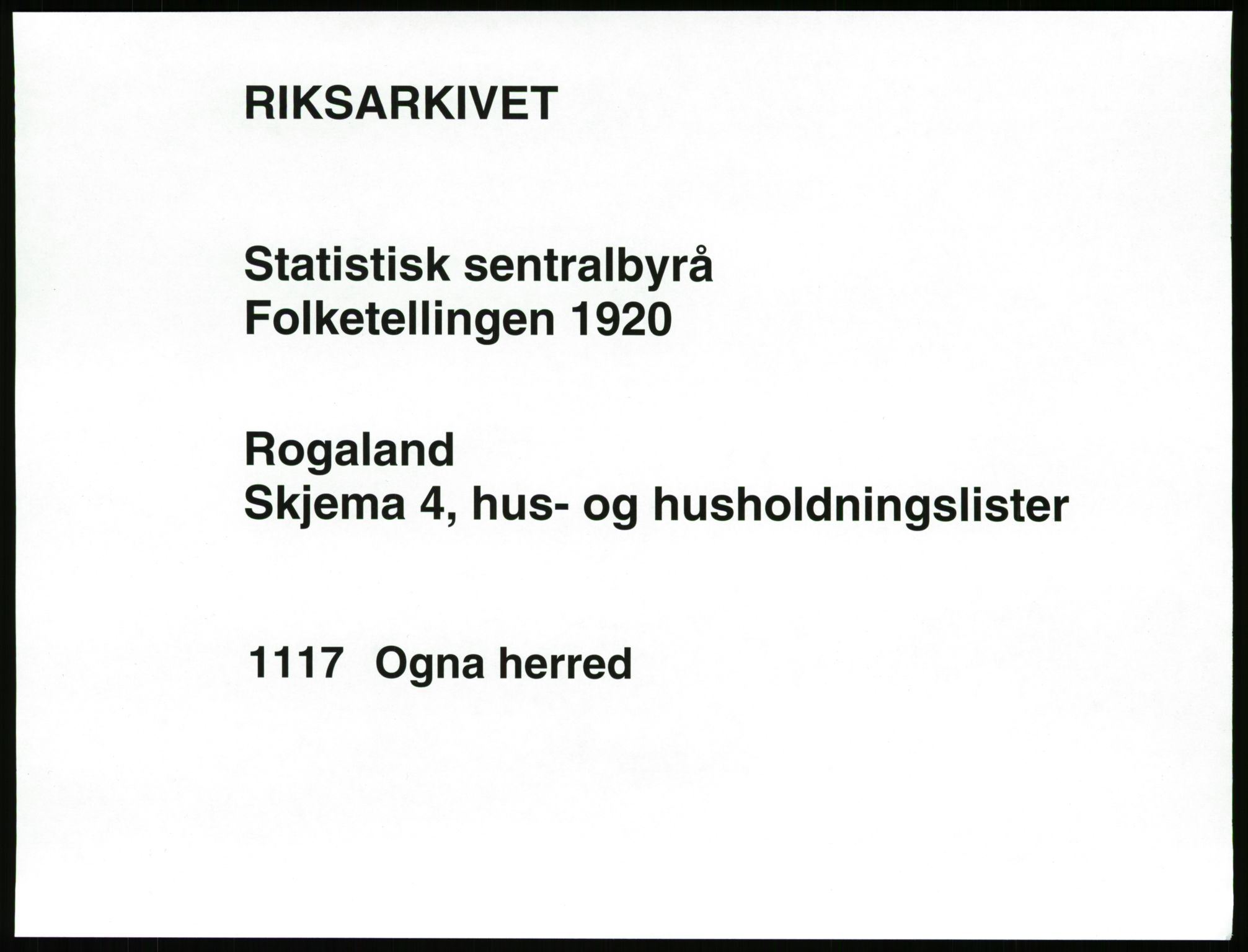 SAST, Folketelling 1920 for 1117 Ogna herred, 1920, s. 25