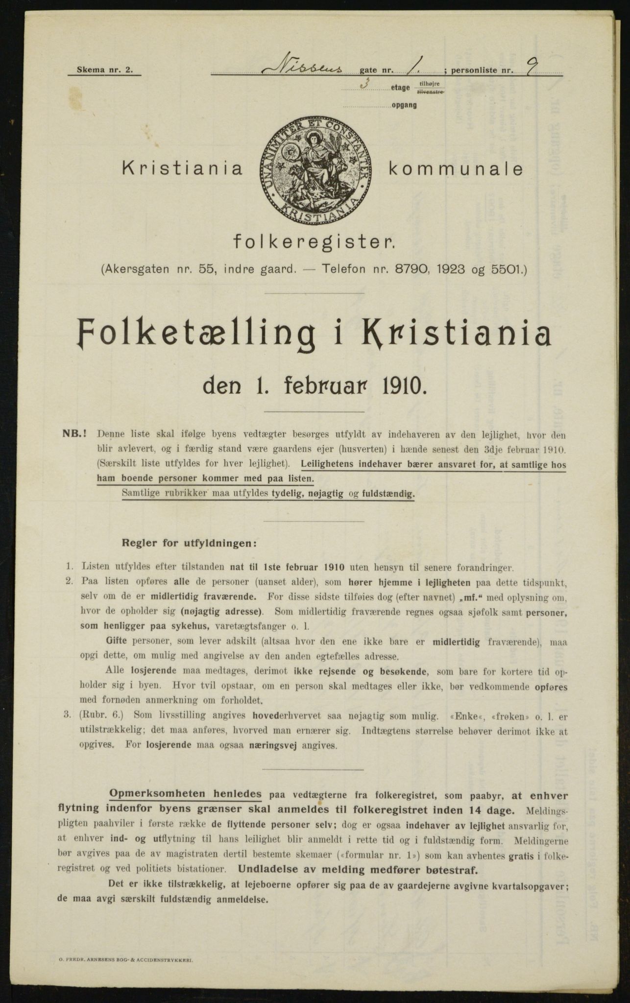 OBA, Kommunal folketelling 1.2.1910 for Kristiania, 1910, s. 68699