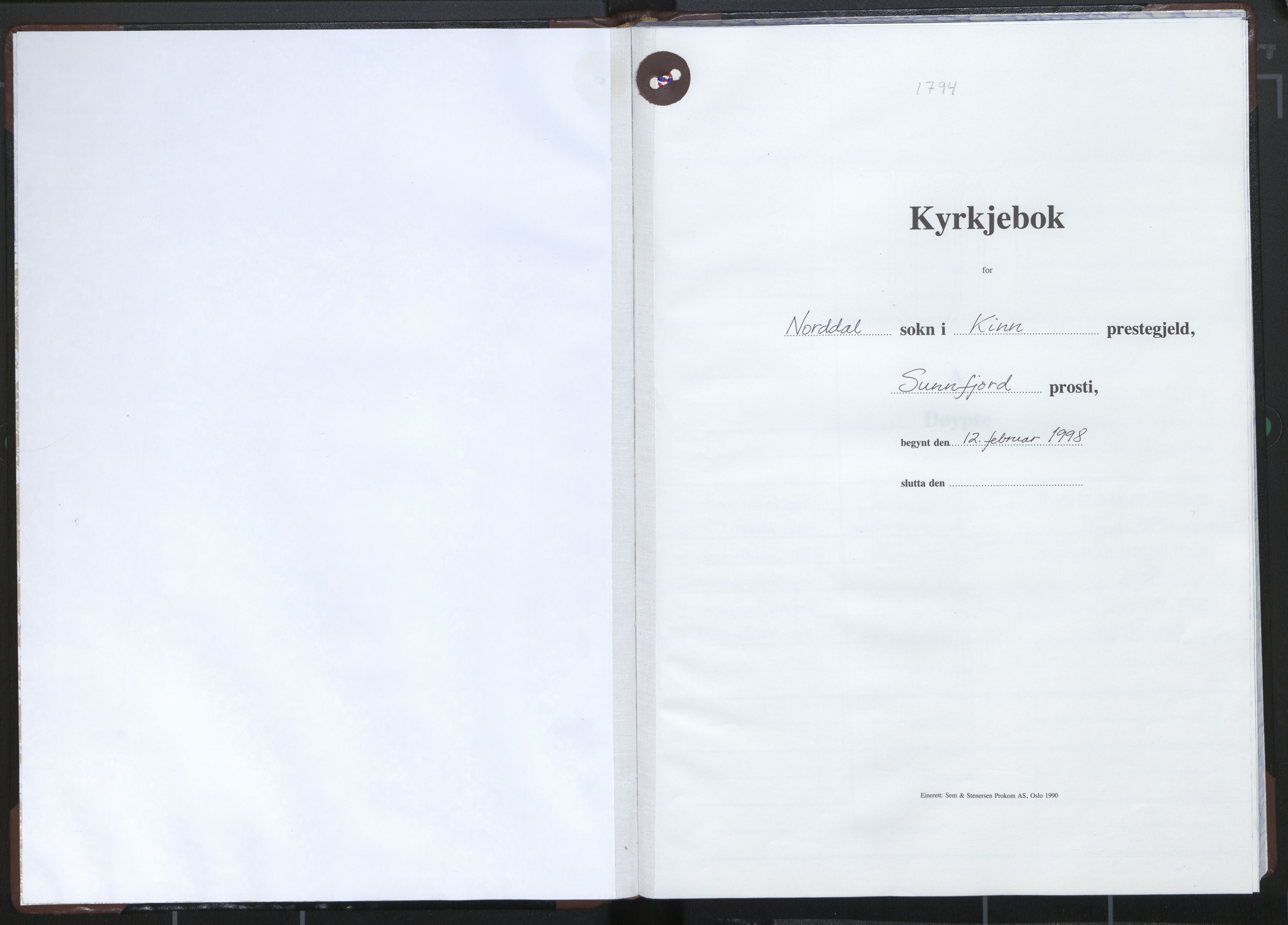 Kinn sokneprestembete, AV/SAB-A-80801/H/Haa/Haaf/L0001: Ministerialbok nr. F 1, 1998-2013