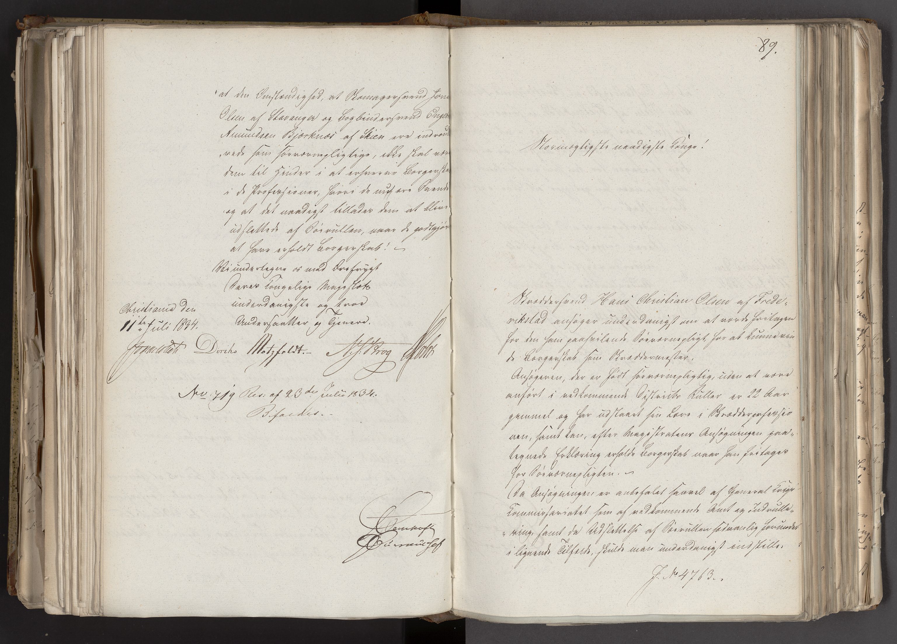 Statsrådsavdelingen i Stockholm, AV/RA-S-1003/D/Da/L0093: Regjeringsinnstillinger nr. 4650-4849, 1834