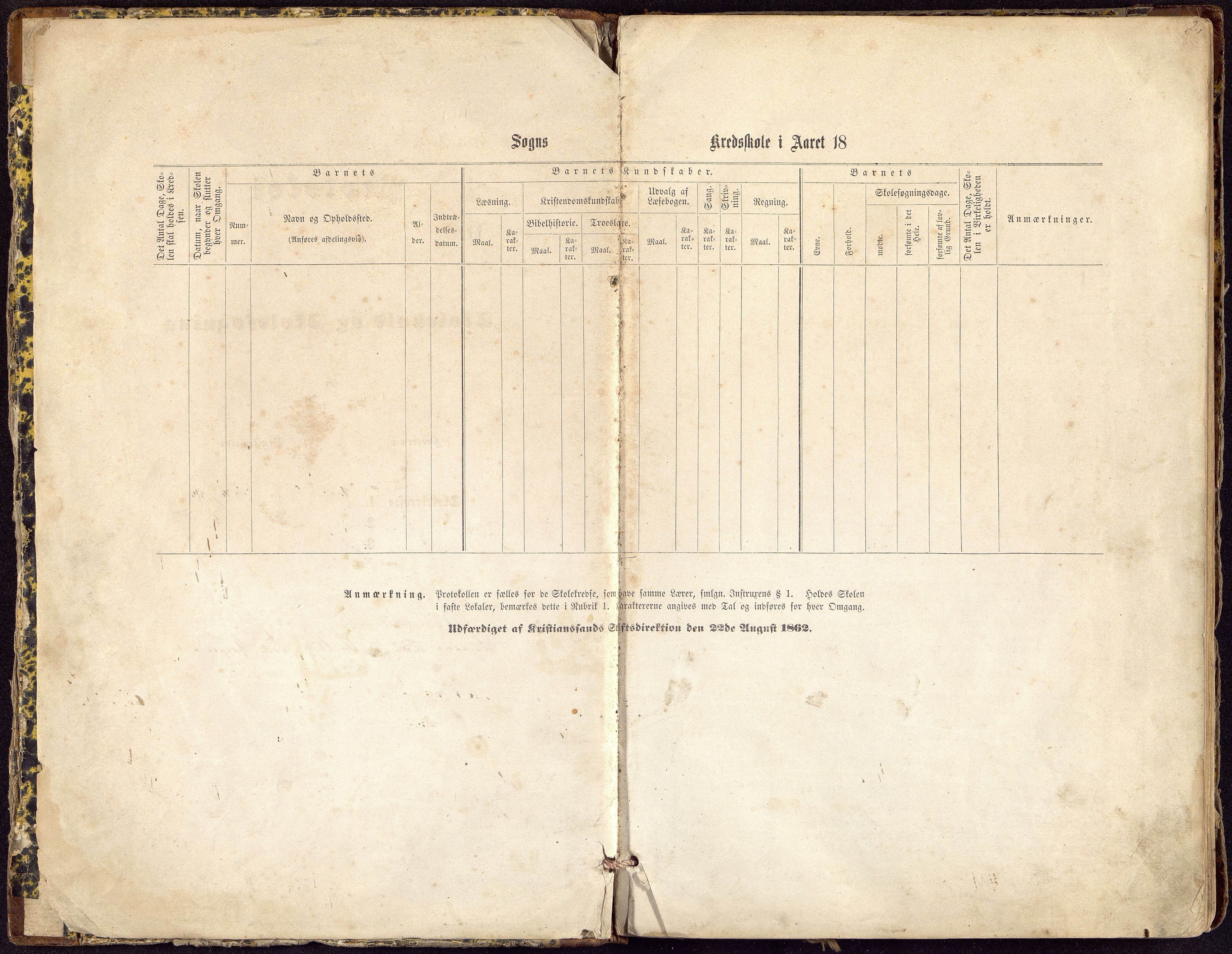 Hægeland kommune - Ropstad Skolekrets, ARKSOR/1014HÆ553/G/L0001: Skoleprotokoll, 1862-1899