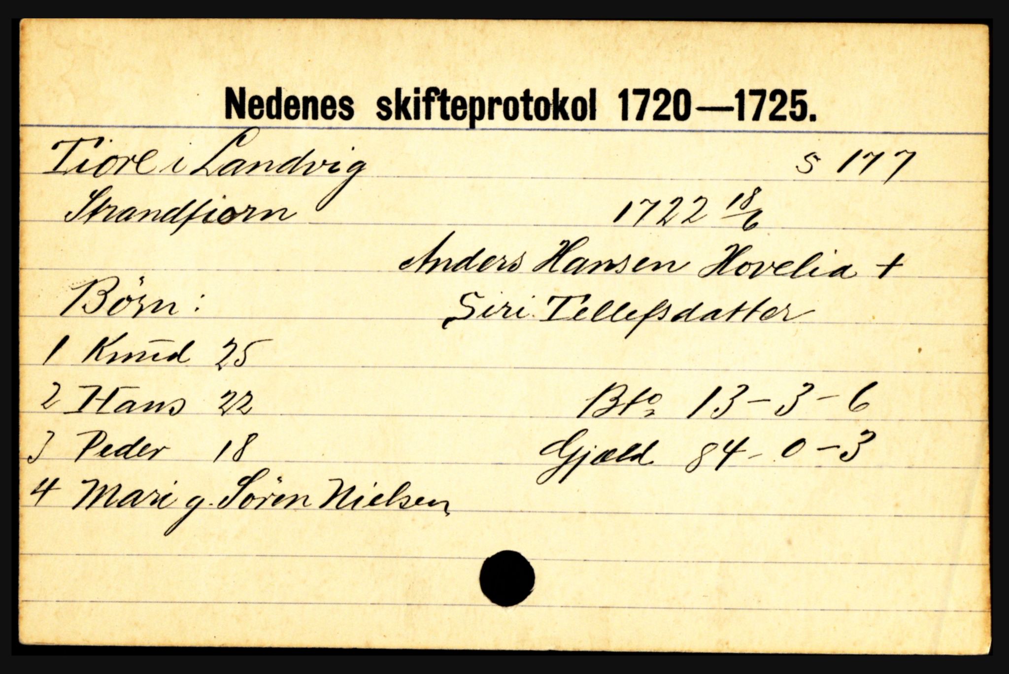 Nedenes sorenskriveri før 1824, AV/SAK-1221-0007/H, s. 30093