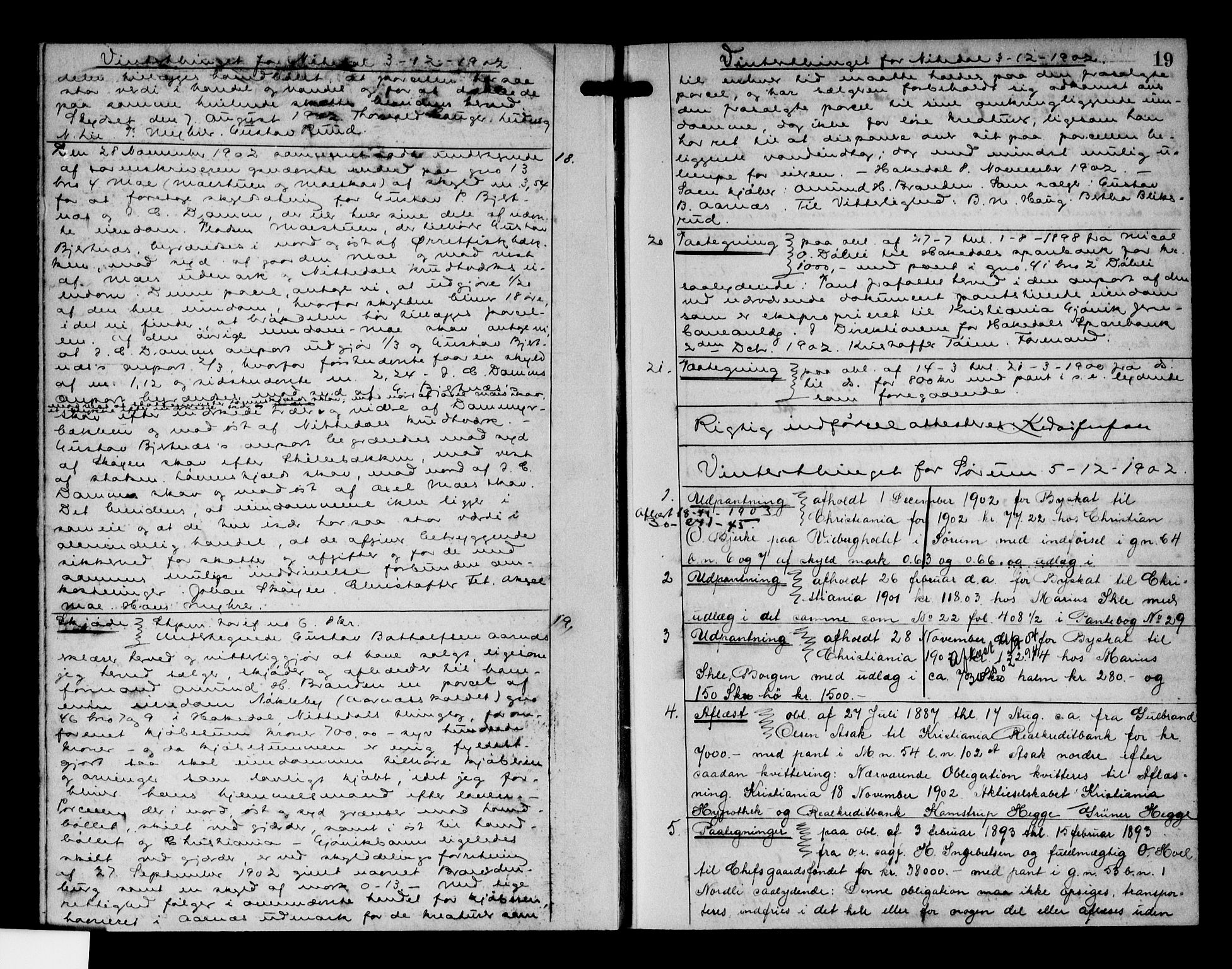 Nedre Romerike sorenskriveri, SAO/A-10469/G/Gb/Gba/L0040: Pantebok nr. 30, 1902-1905, s. 19