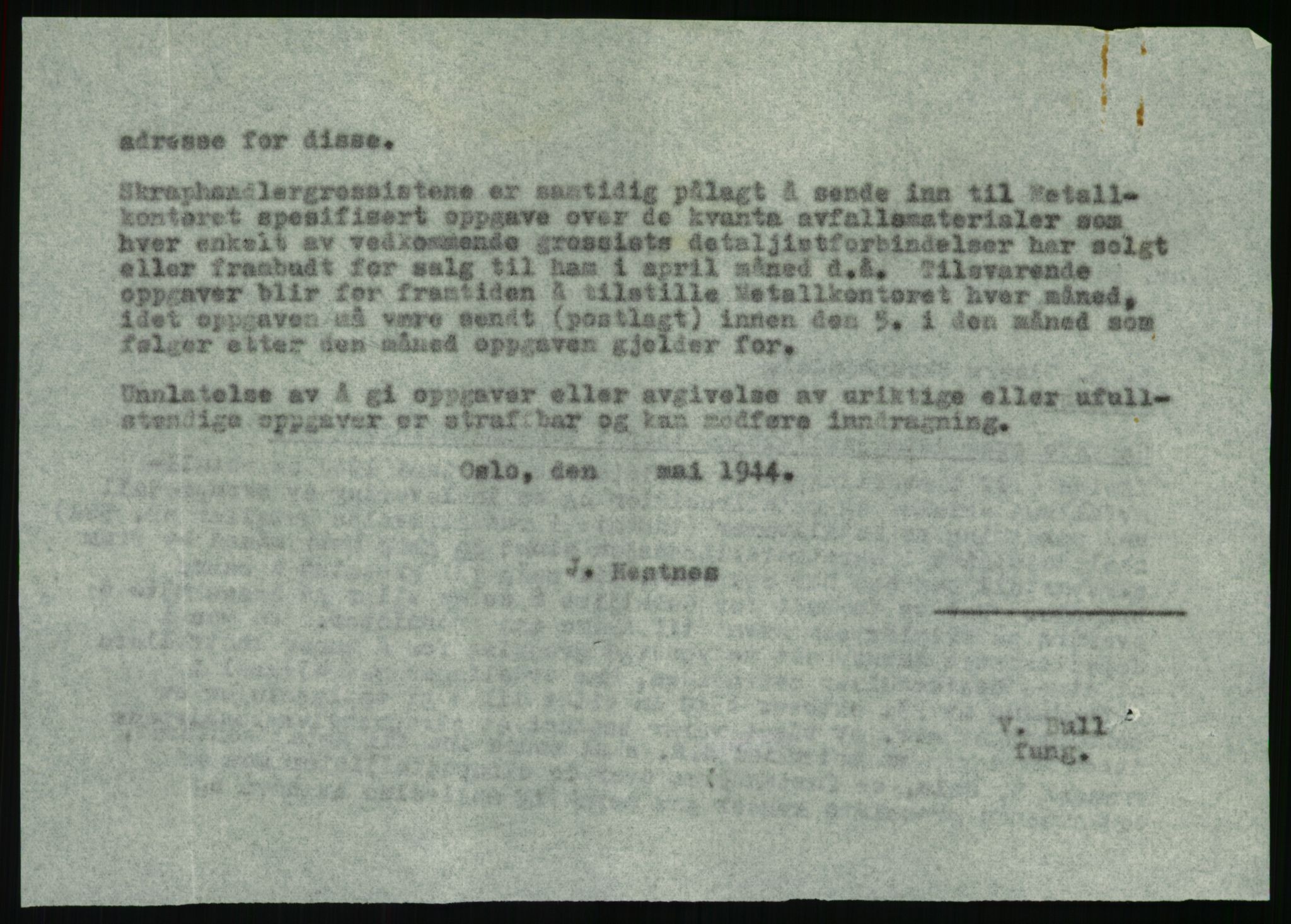 Direktoratet for industriforsyning, Sekretariatet, AV/RA-S-4153/D/Df/L0054: 9. Metallkontoret, 1940-1945, s. 1836