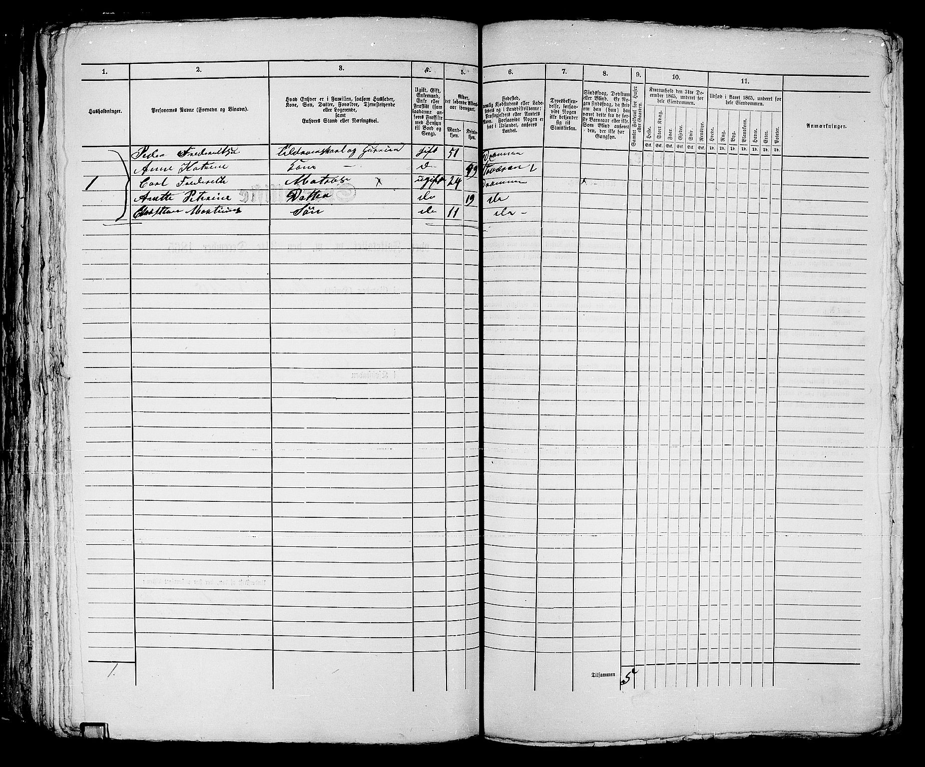 RA, Folketelling 1865 for 0602bP Strømsø prestegjeld i Drammen kjøpstad, 1865, s. 176