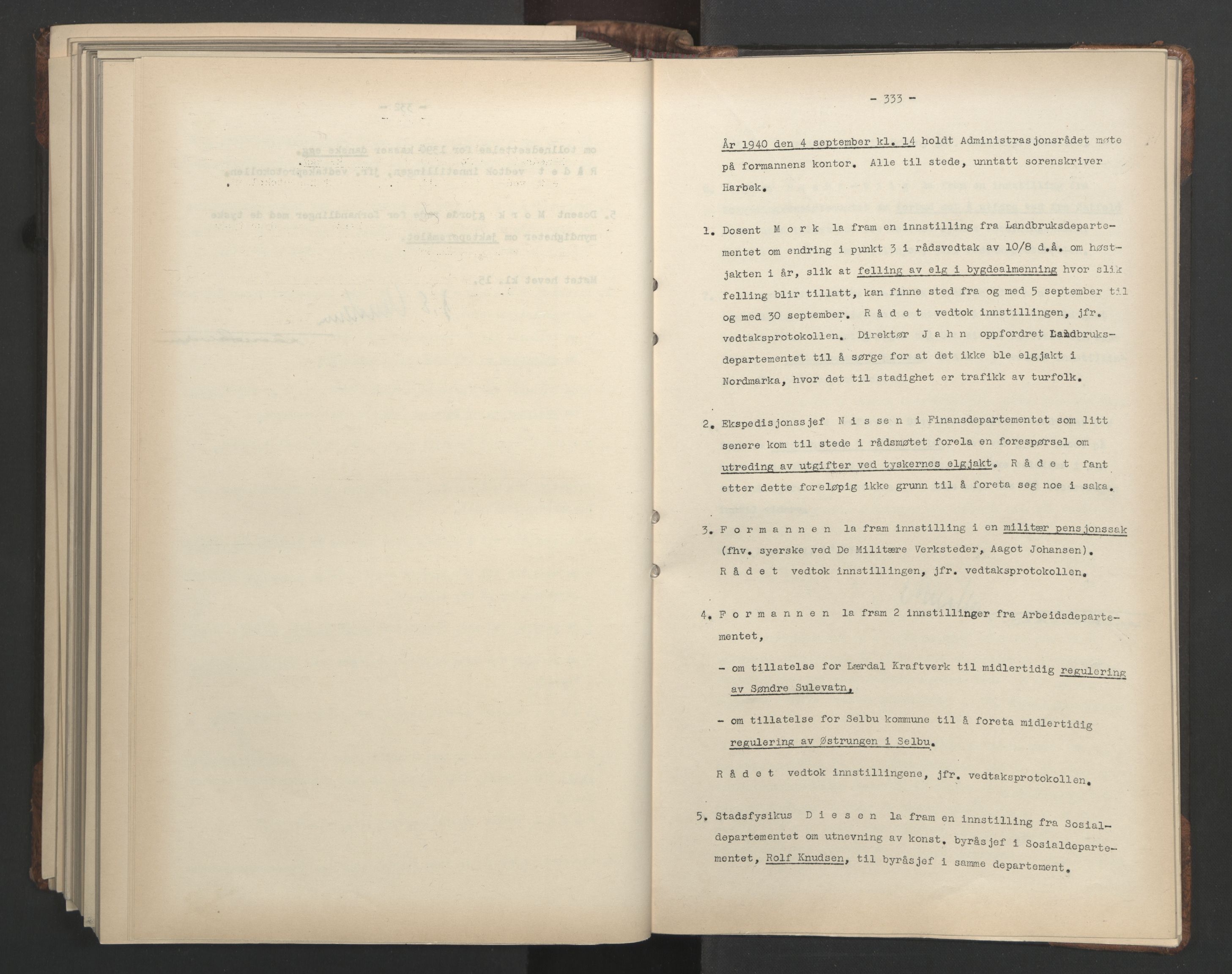 Administrasjonsrådet, AV/RA-S-1004/A/L0001: Møteprotokoll med tillegg 15/4-25/9, 1940, s. 333