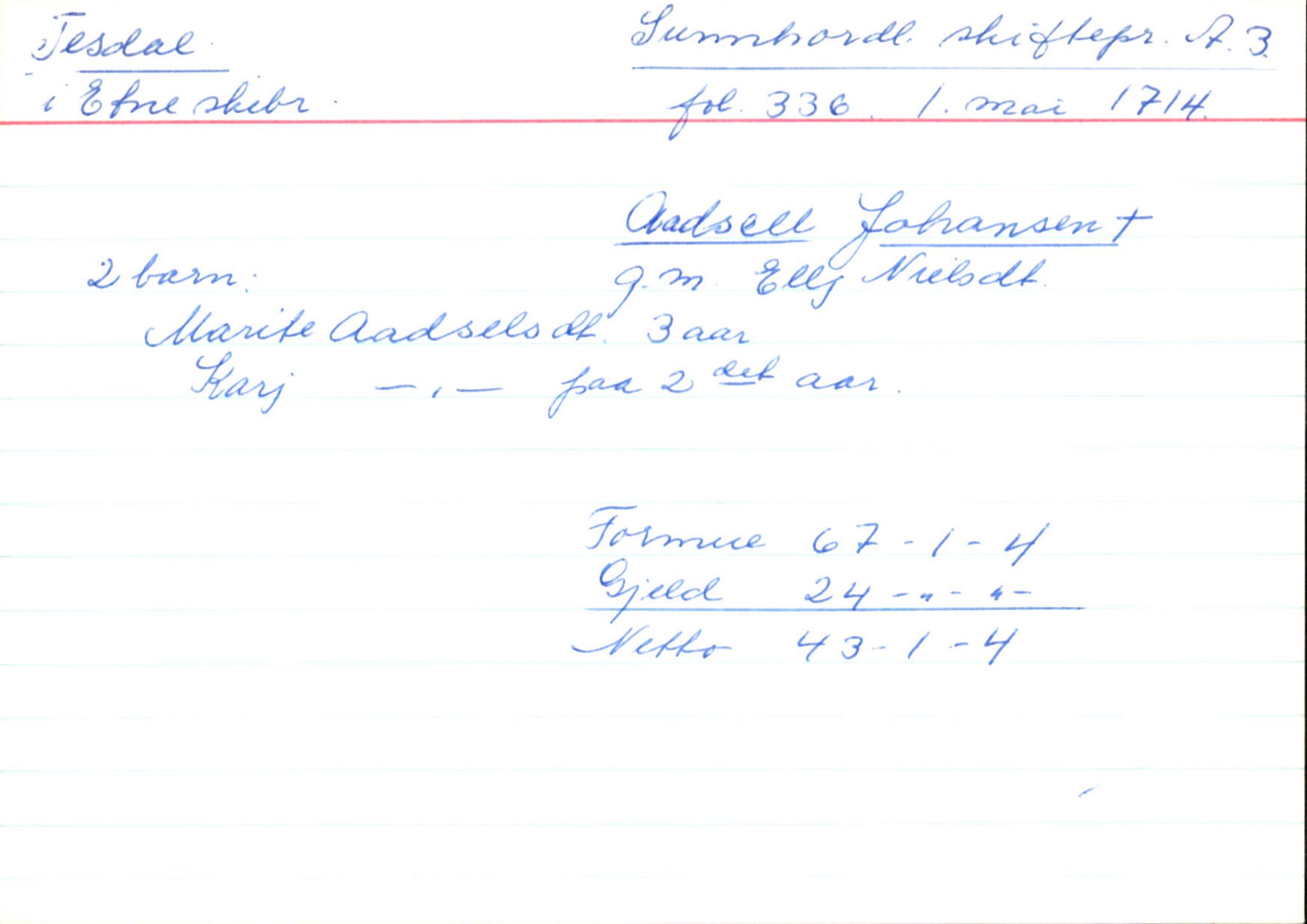 Skiftekort ved Statsarkivet i Bergen, SAB/SKIFTEKORT/004/L0002: Skifteprotokoll nr. 3, 1708-1717, s. 61