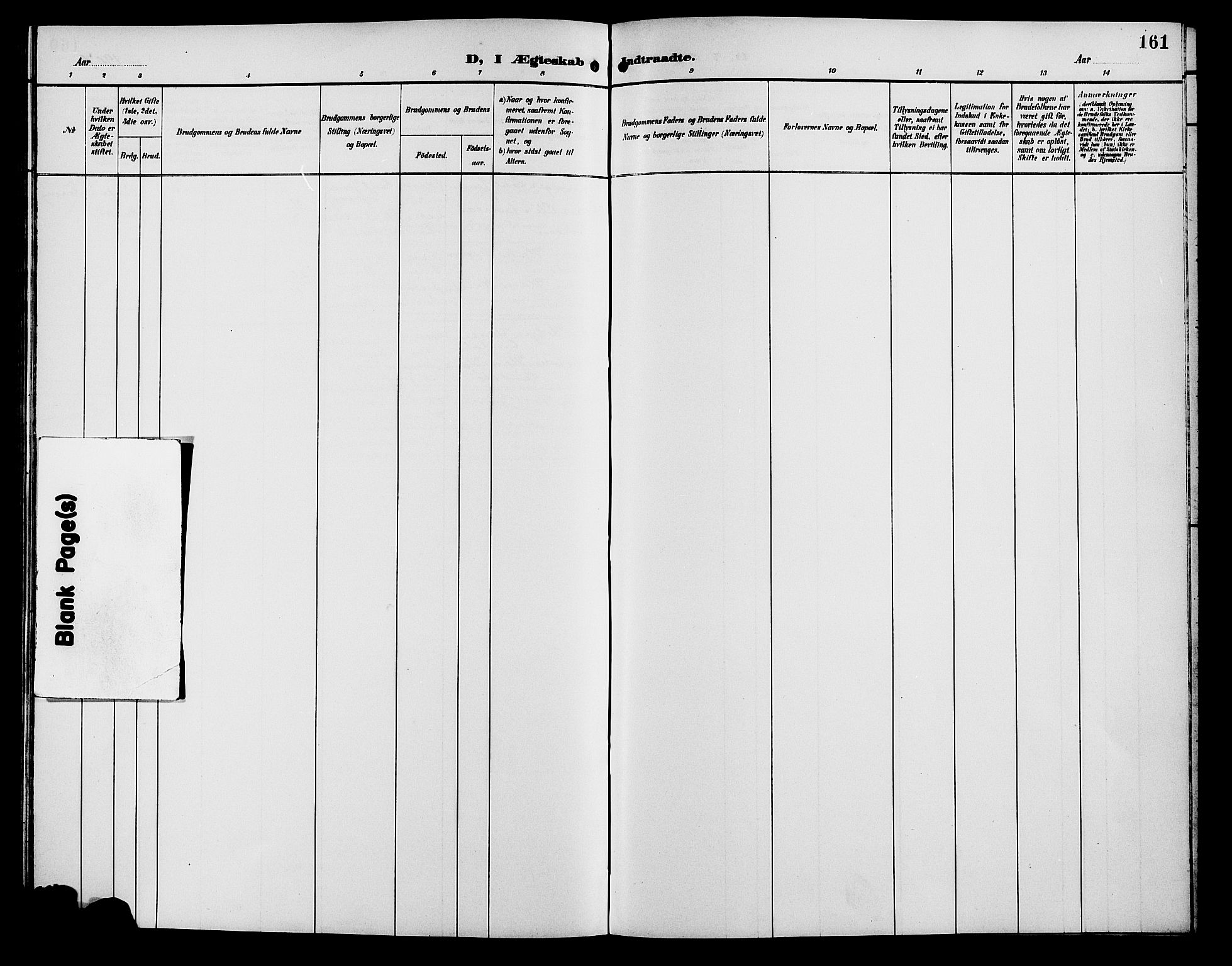 Tromøy sokneprestkontor, AV/SAK-1111-0041/F/Fb/L0006: Klokkerbok nr. B 6, 1892-1907, s. 161