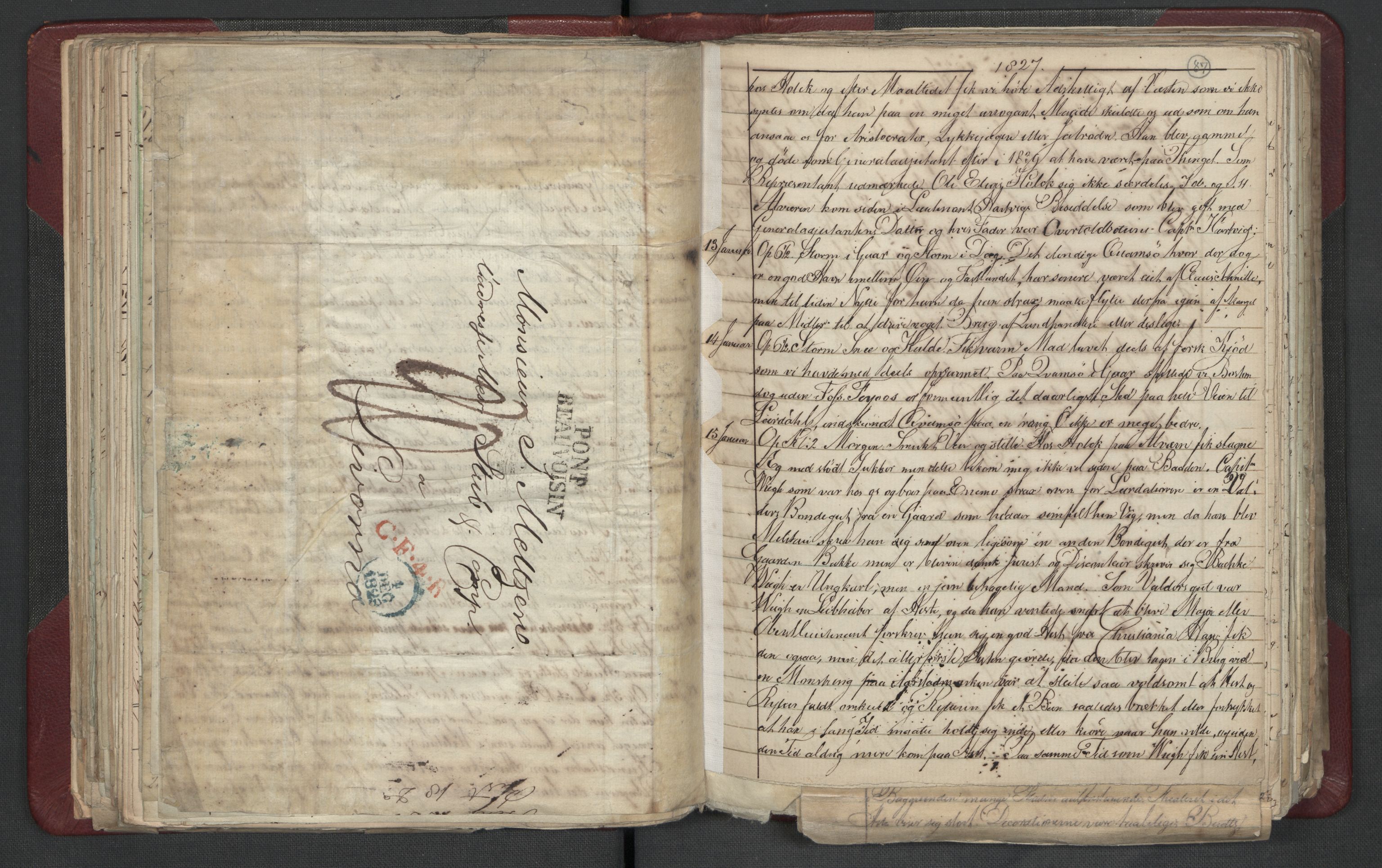 Meltzer, Fredrik, RA/PA-0028/F/L0003: Dagbok, 1821-1831, s. 86b-87a