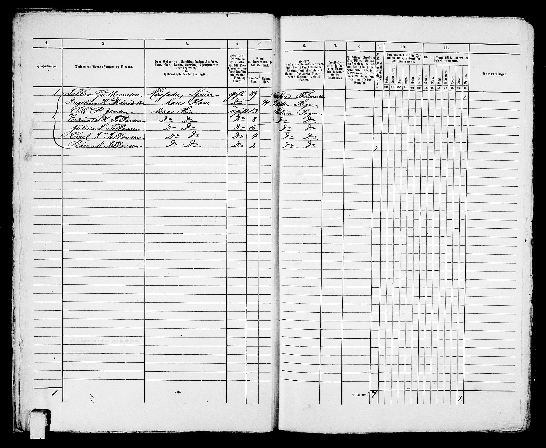 RA, Folketelling 1865 for 0805P Porsgrunn prestegjeld, 1865, s. 451