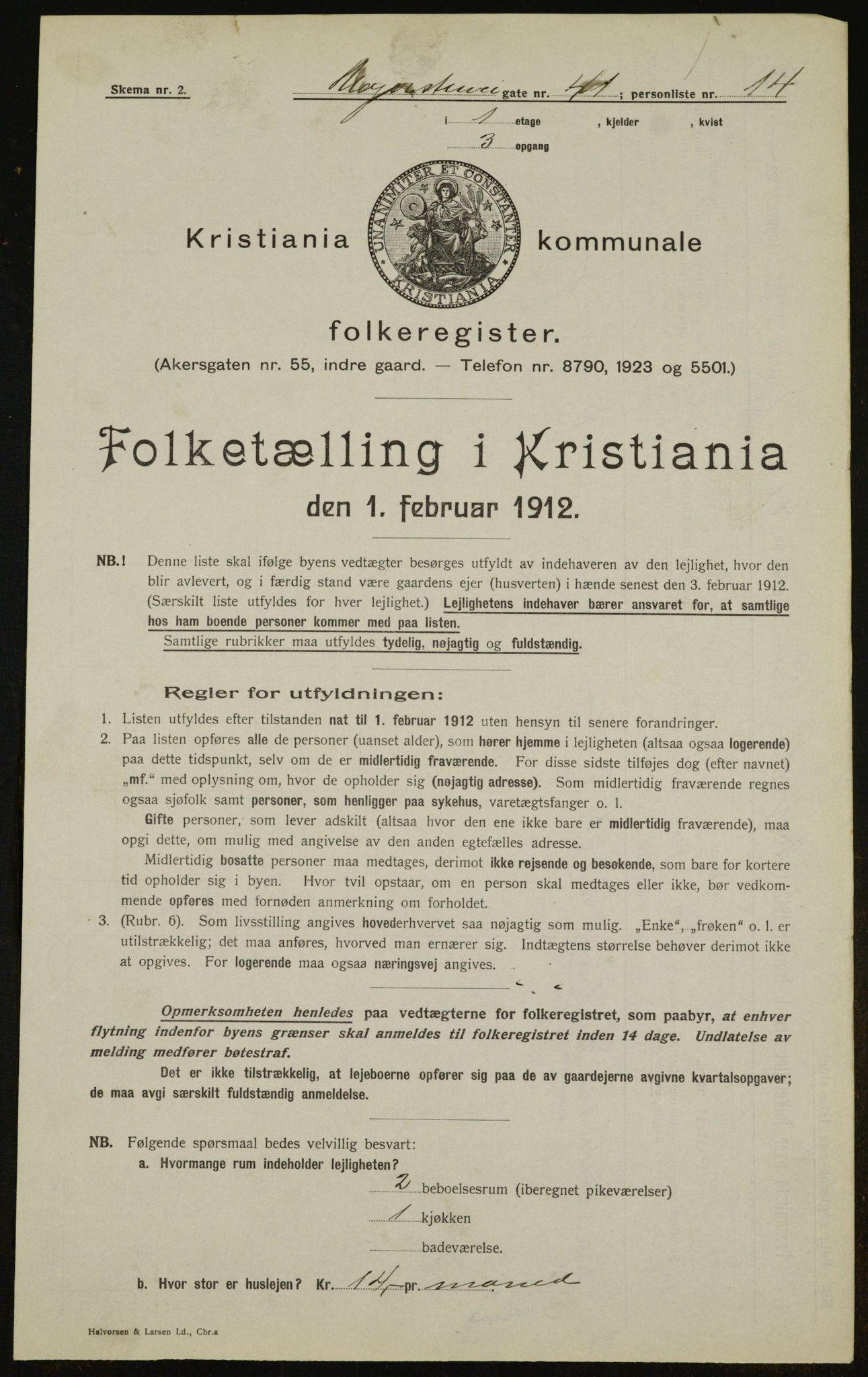 OBA, Kommunal folketelling 1.2.1912 for Kristiania, 1912, s. 60410