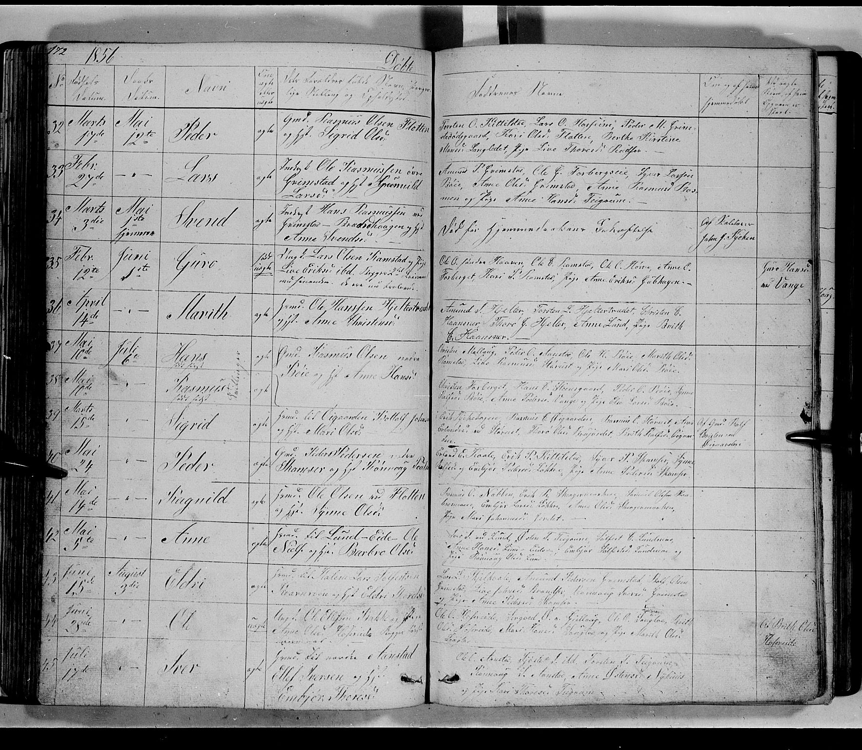 Lom prestekontor, AV/SAH-PREST-070/L/L0004: Klokkerbok nr. 4, 1845-1864, s. 172-173