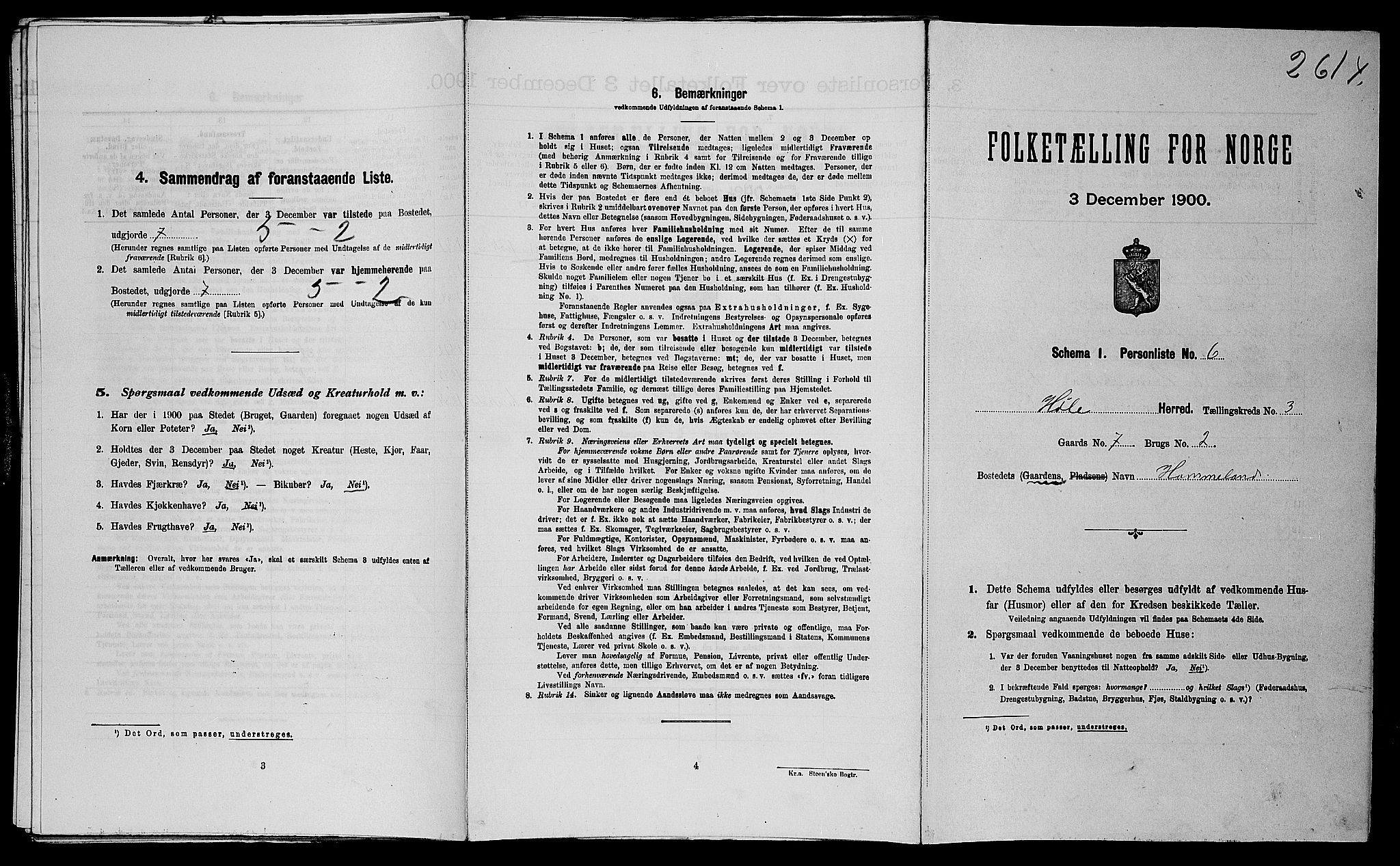 SAST, Folketelling 1900 for 1128 Høle herred, 1900, s. 143