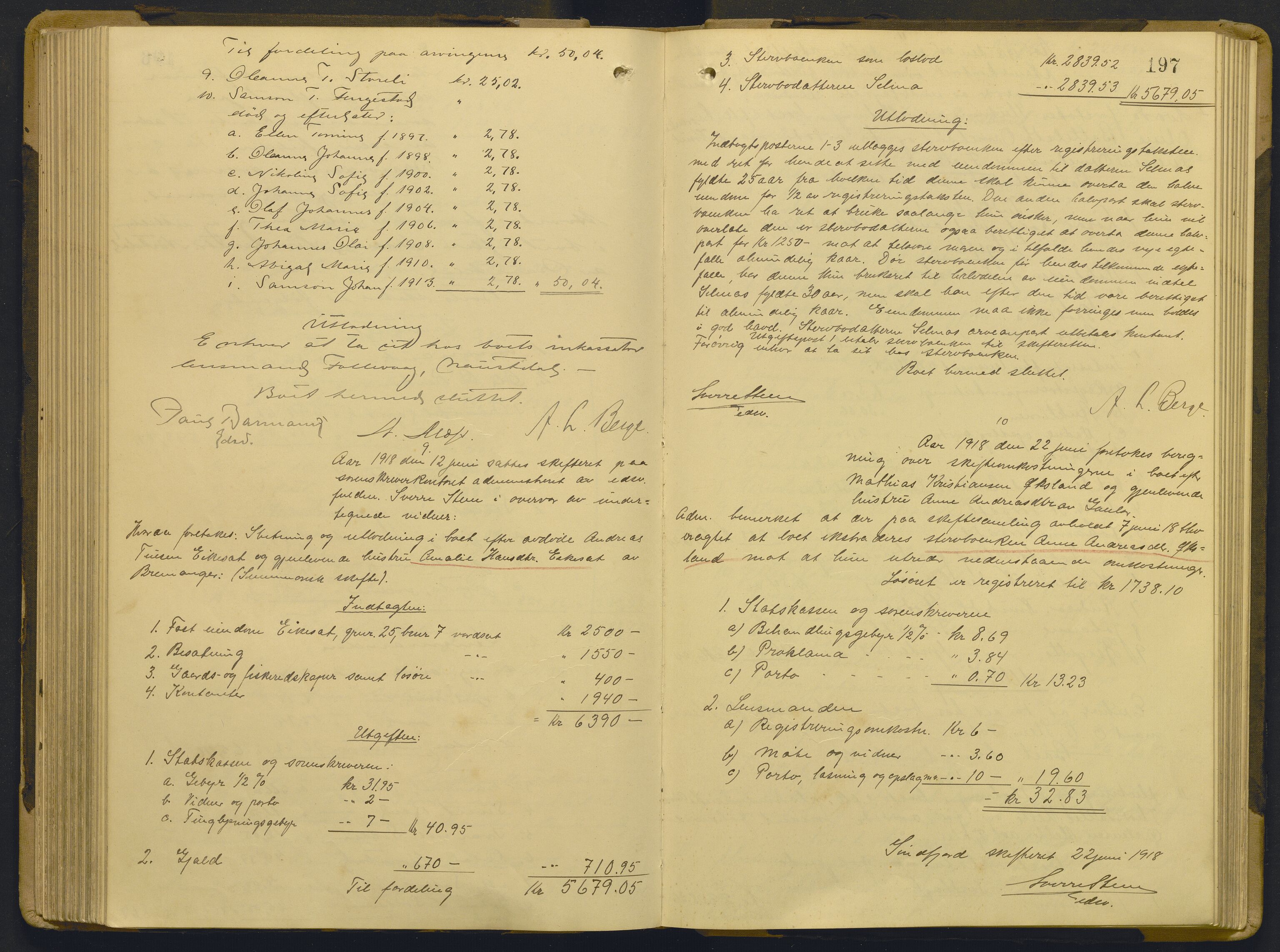 Sunnfjord tingrett, AV/SAB-A-3201/1/H/Hd/L0011: Skifteutlodningsprotokoll, 1914-1920, s. 196b-197a