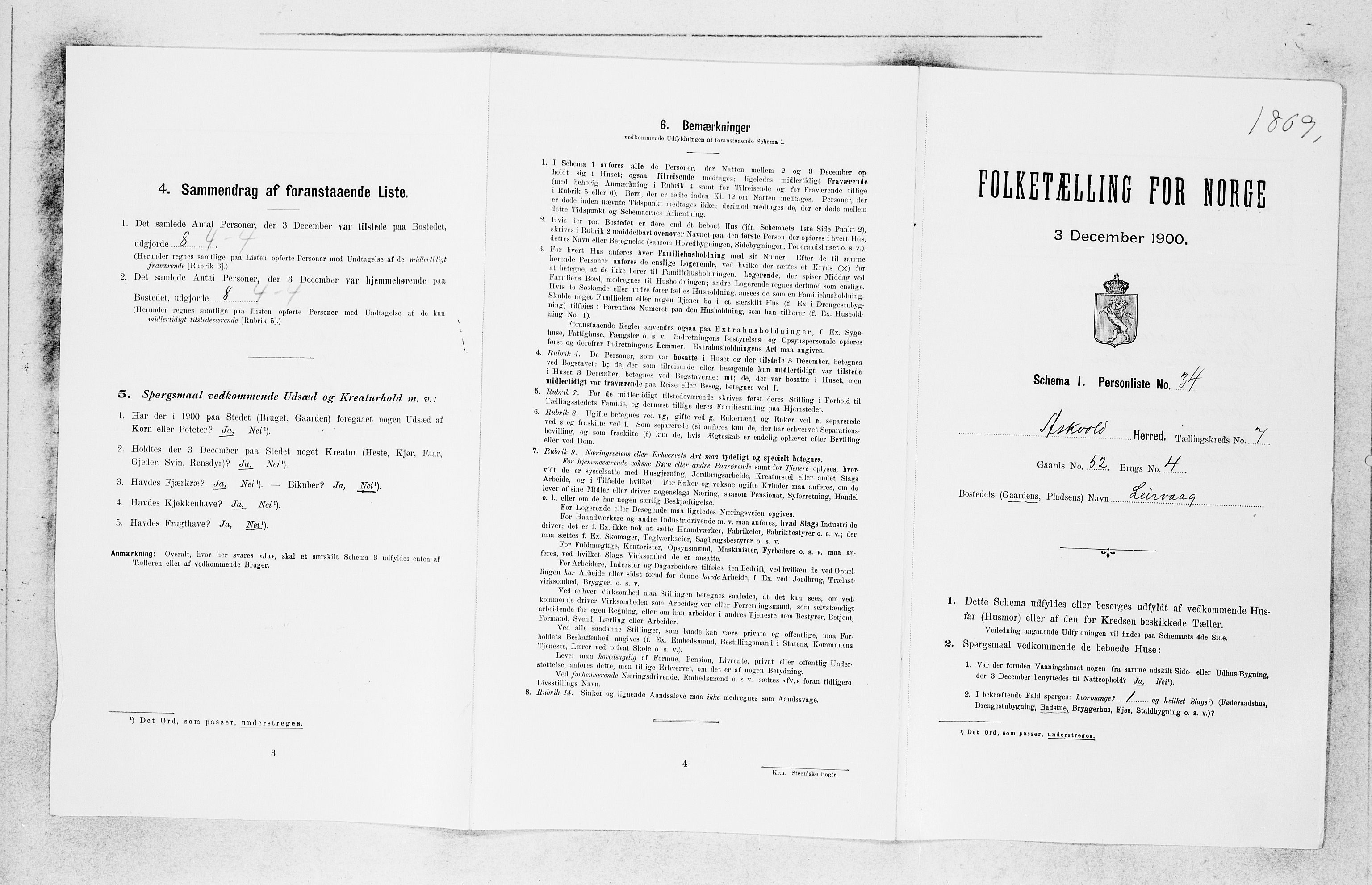 SAB, Folketelling 1900 for 1428 Askvoll herred, 1900, s. 643