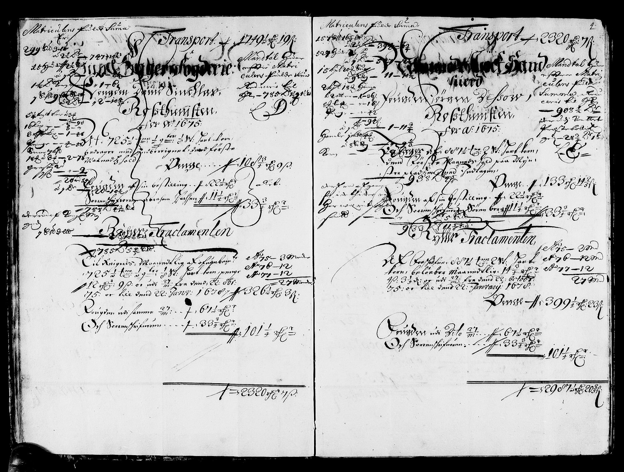 Rentekammeret inntil 1814, Reviderte regnskaper, Stiftamtstueregnskaper, Landkommissariatet på Akershus og Akershus stiftamt, AV/RA-EA-5869/R/Rb/L0137: Akershus stiftamt, 1675-1677