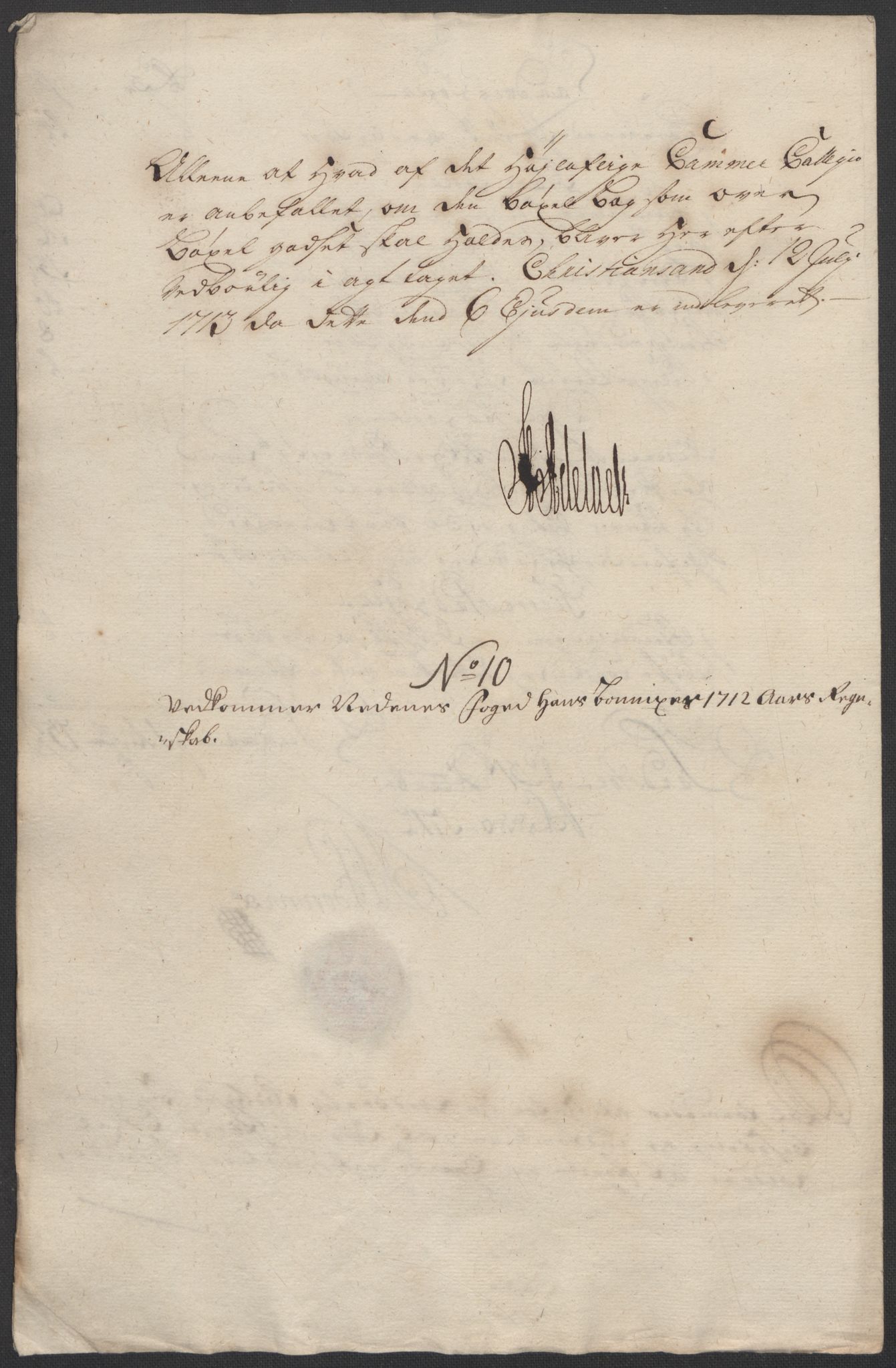 Rentekammeret inntil 1814, Reviderte regnskaper, Fogderegnskap, RA/EA-4092/R39/L2320: Fogderegnskap Nedenes, 1712, s. 294