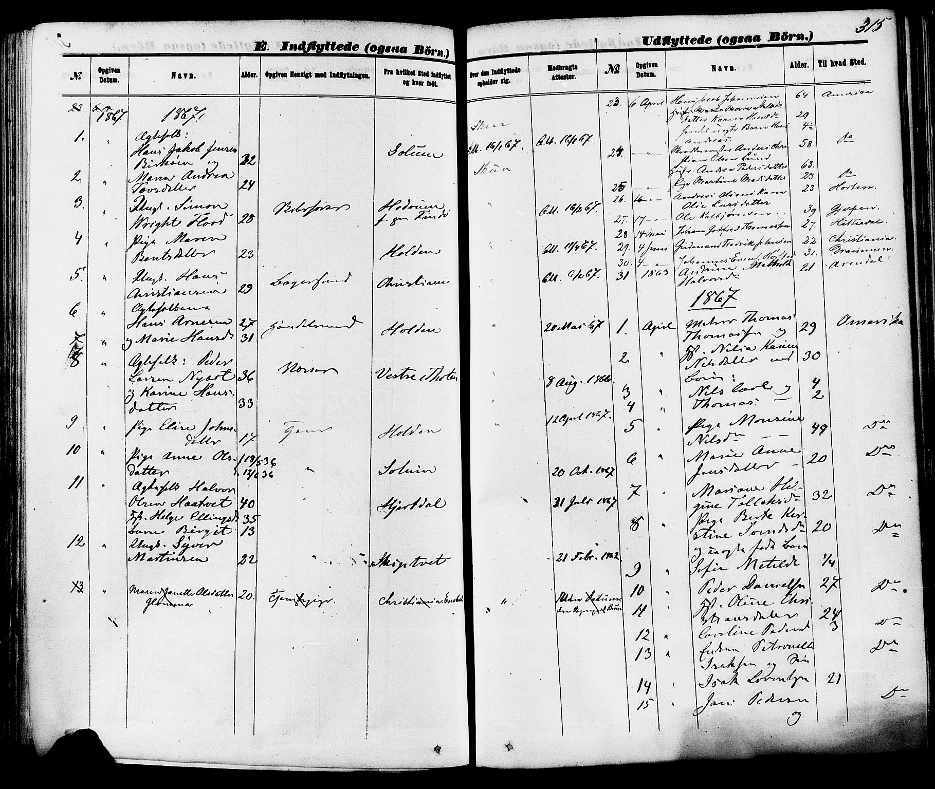 Skien kirkebøker, AV/SAKO-A-302/F/Fa/L0008: Ministerialbok nr. 8, 1866-1877, s. 315