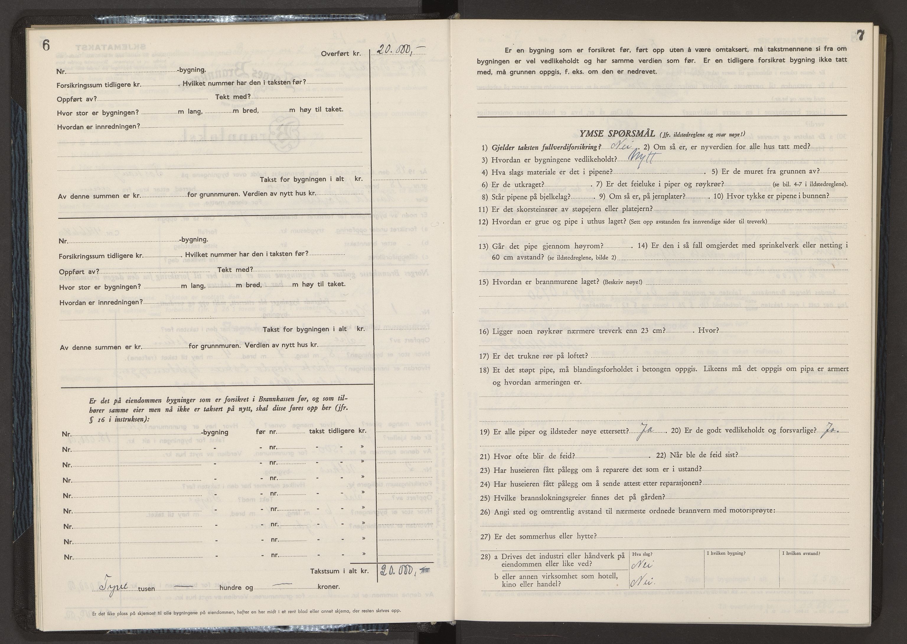 Norges Brannkasse Skogn, AV/SAT-A-5542/Fa/L0003: Branntakstprotokoll, 1953-1963