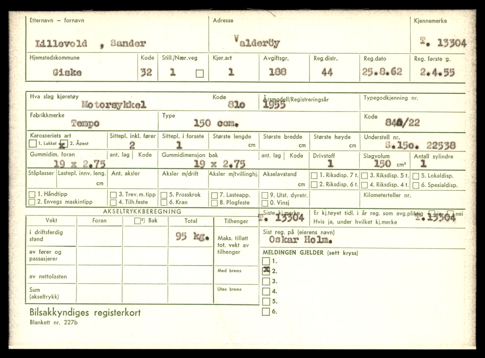 Møre og Romsdal vegkontor - Ålesund trafikkstasjon, AV/SAT-A-4099/F/Fe/L0038: Registreringskort for kjøretøy T 13180 - T 13360, 1927-1998, s. 2157